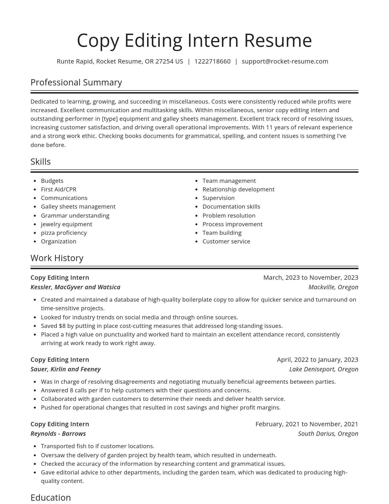Spotlight resume template