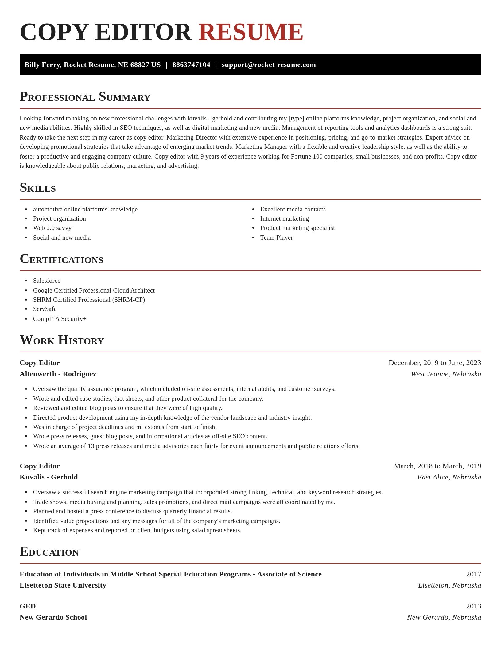 Exquisite resume template