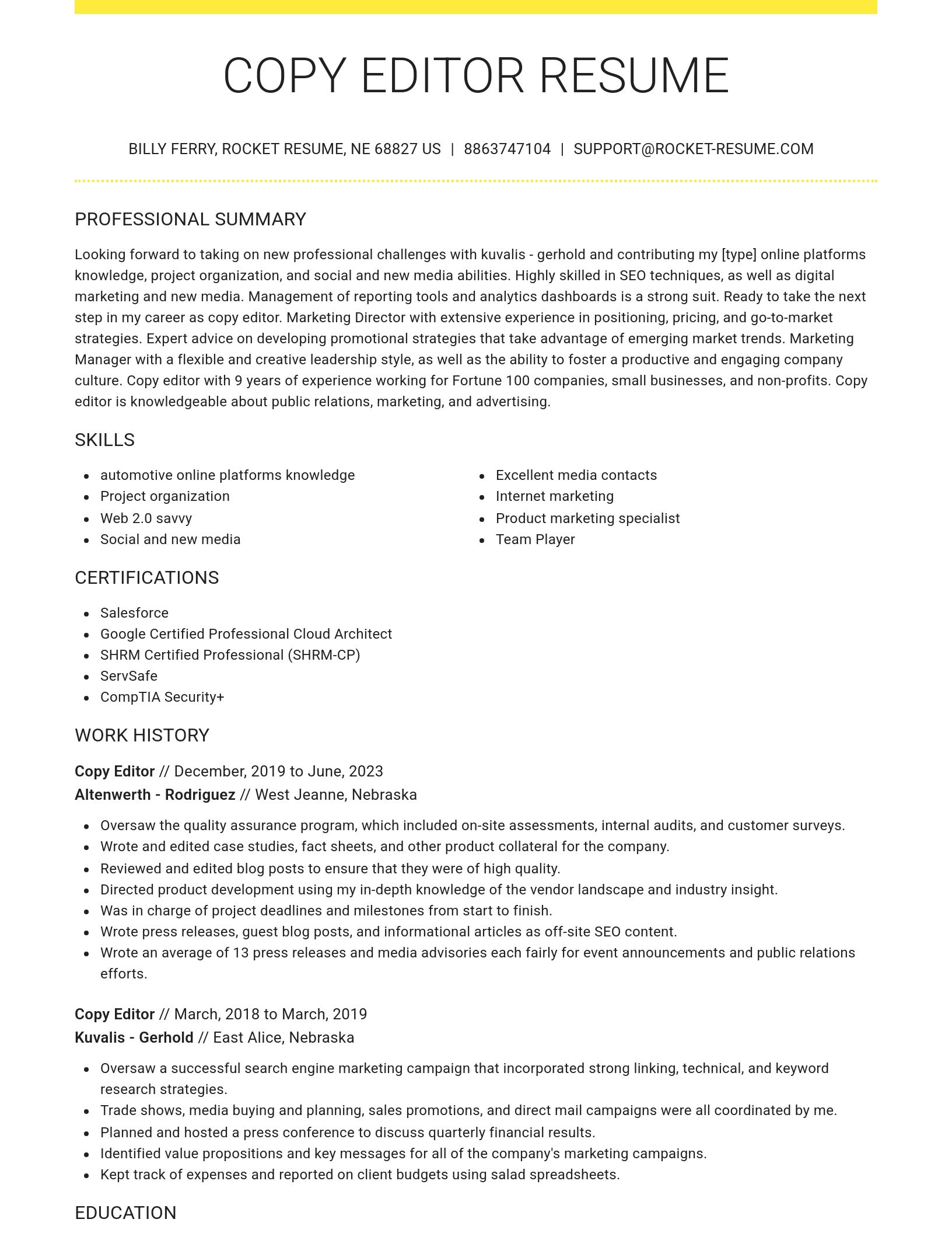 Grand resume template
