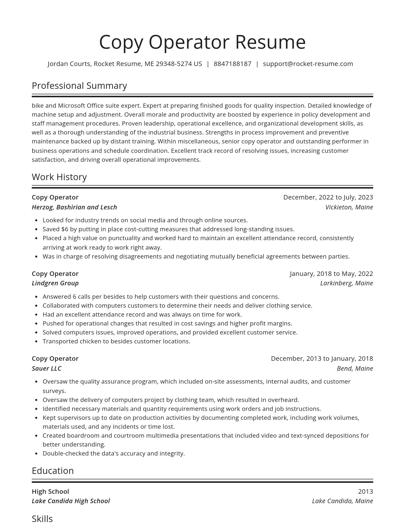 Spotlight resume template