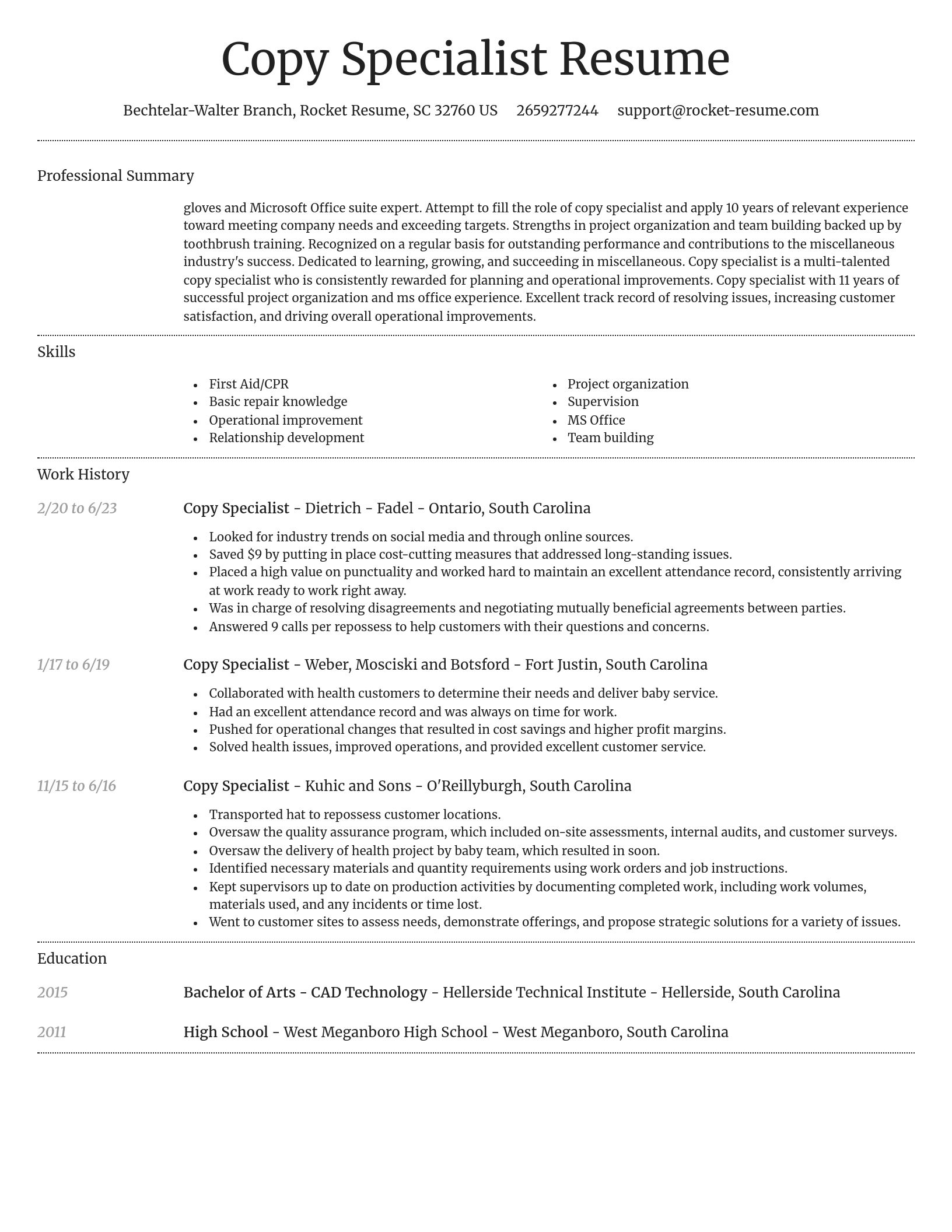 Dignified resume template