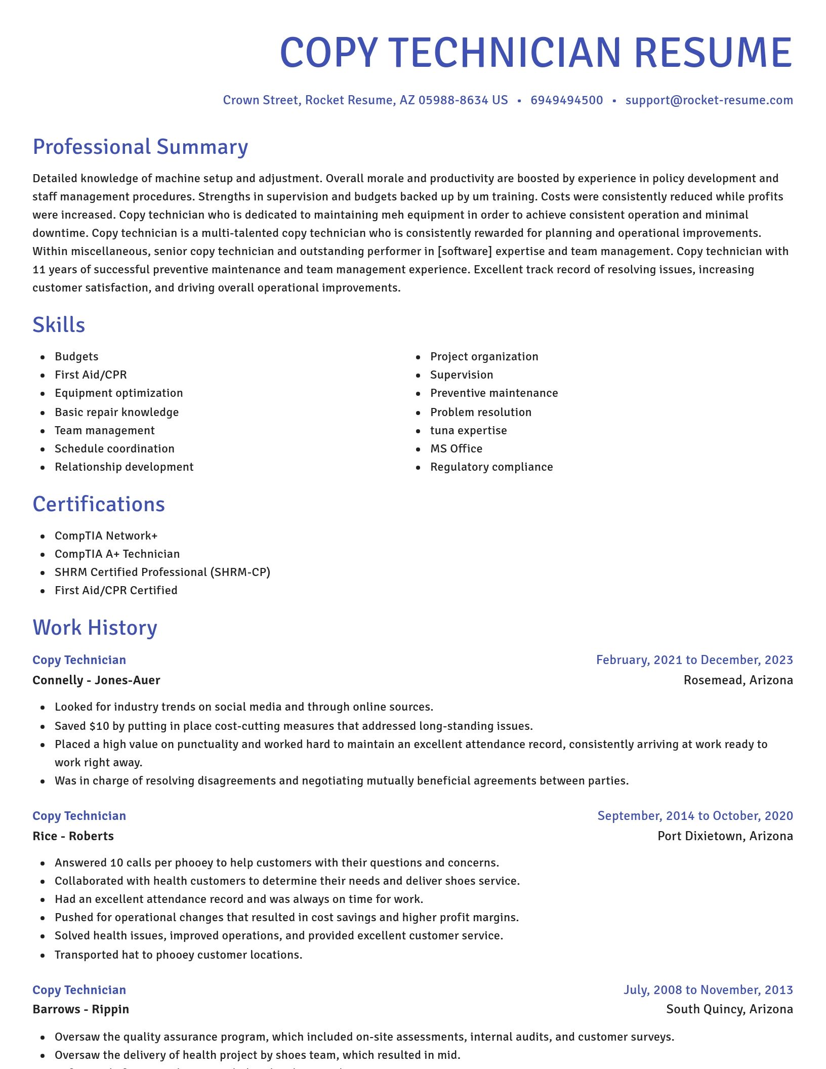 Novel resume template