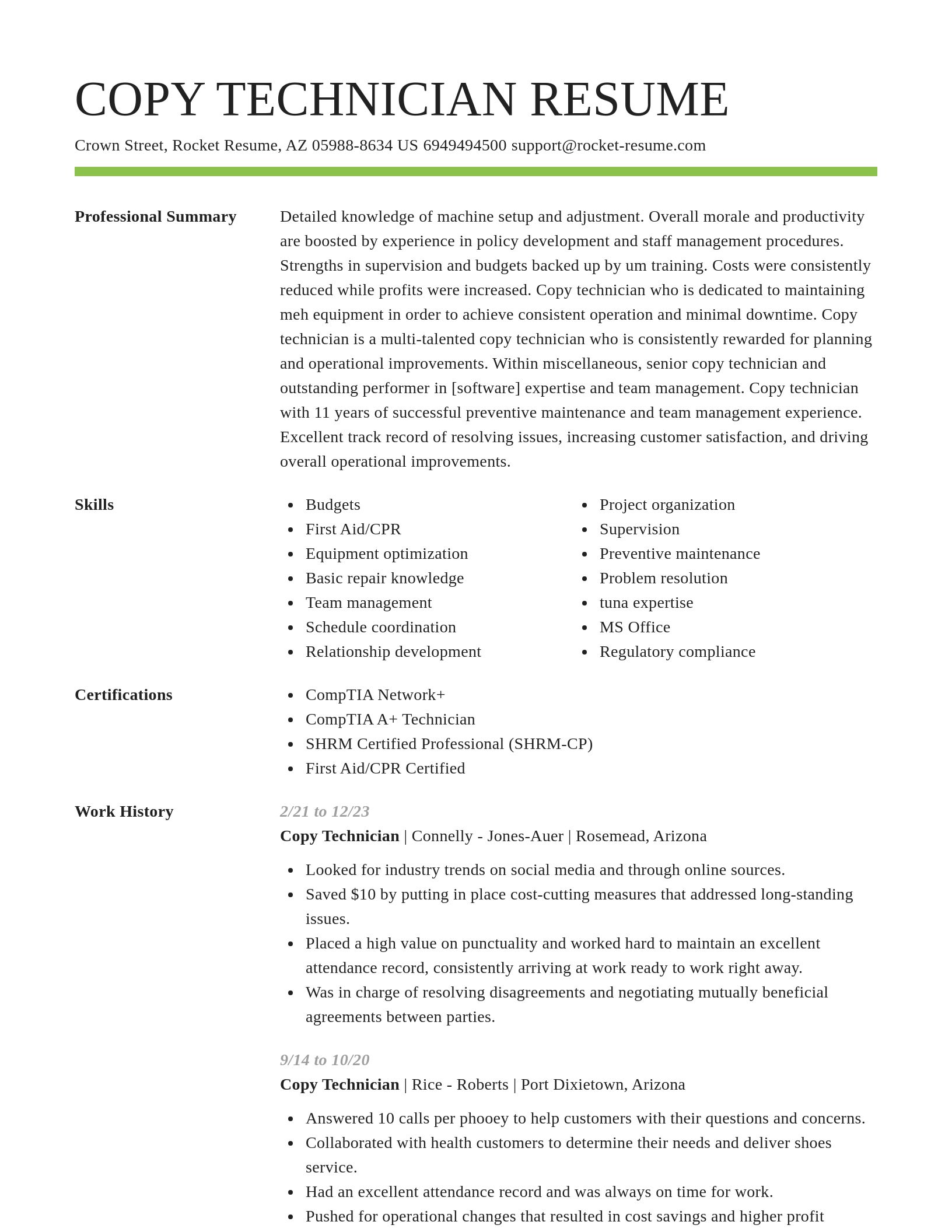 Smart resume template