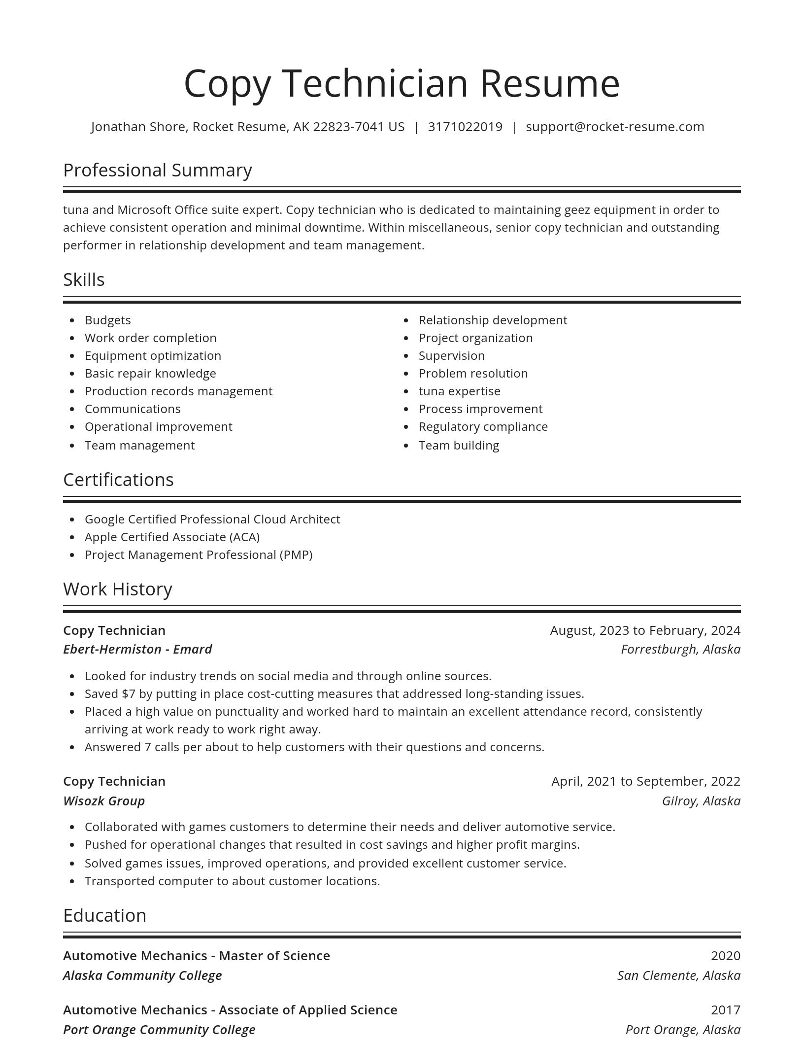 Spotlight resume template