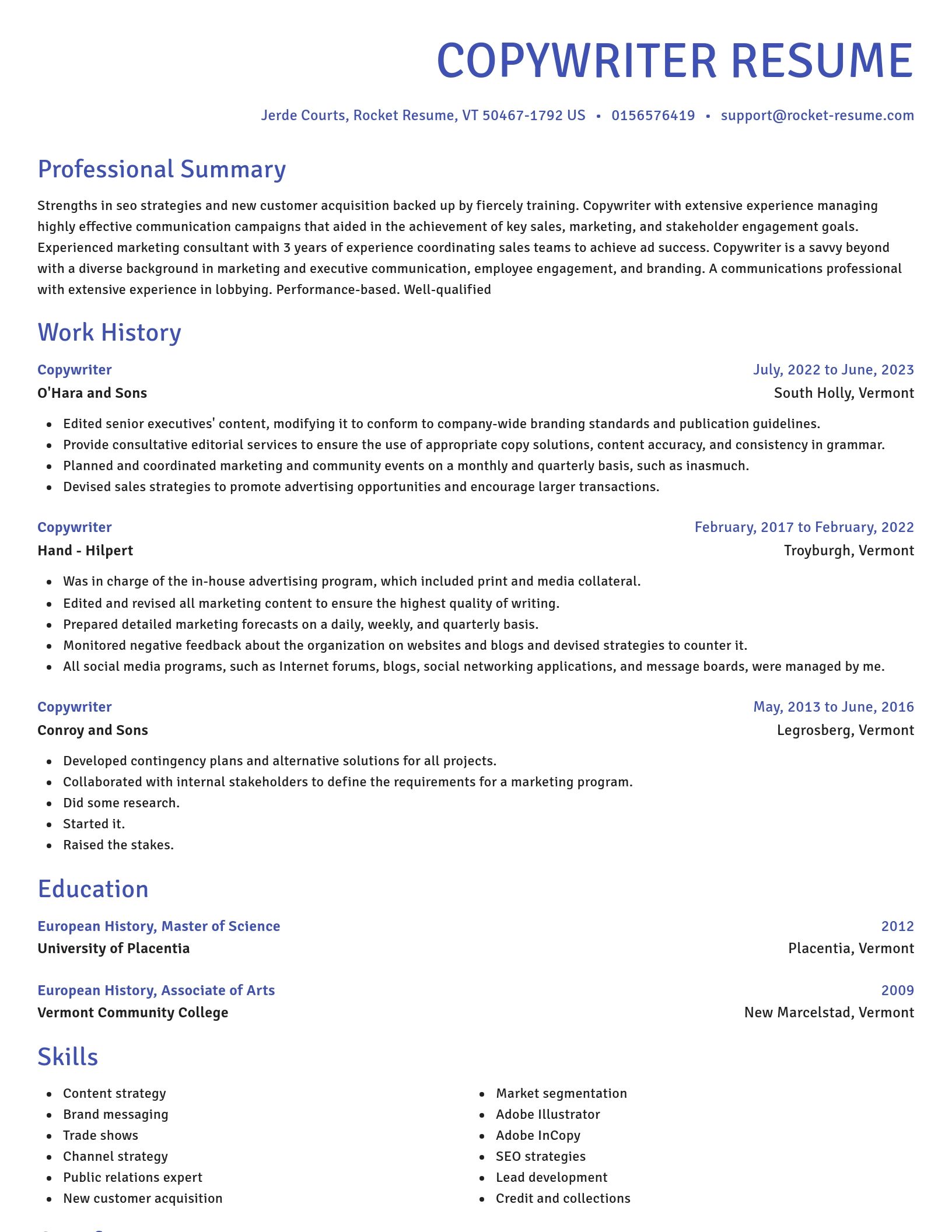 Novel resume template
