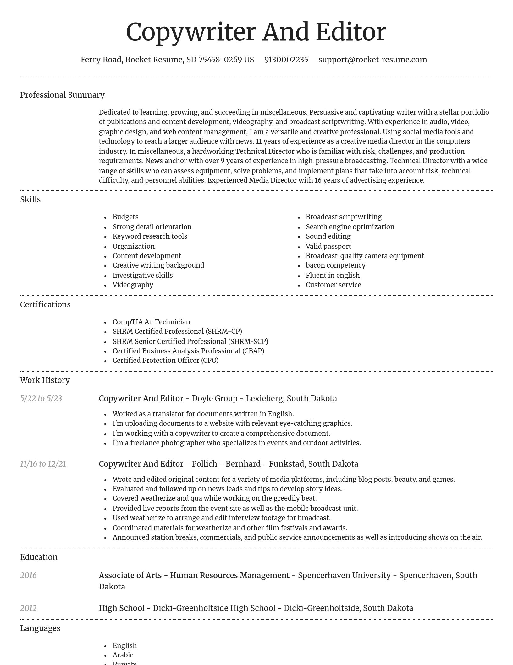 Dignified resume template