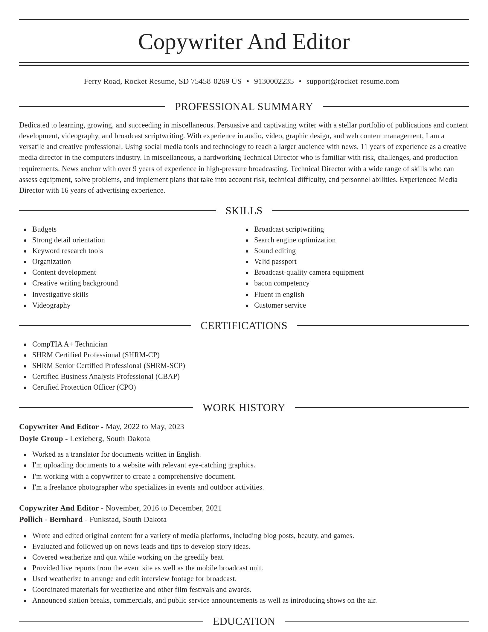 Elegant resume template