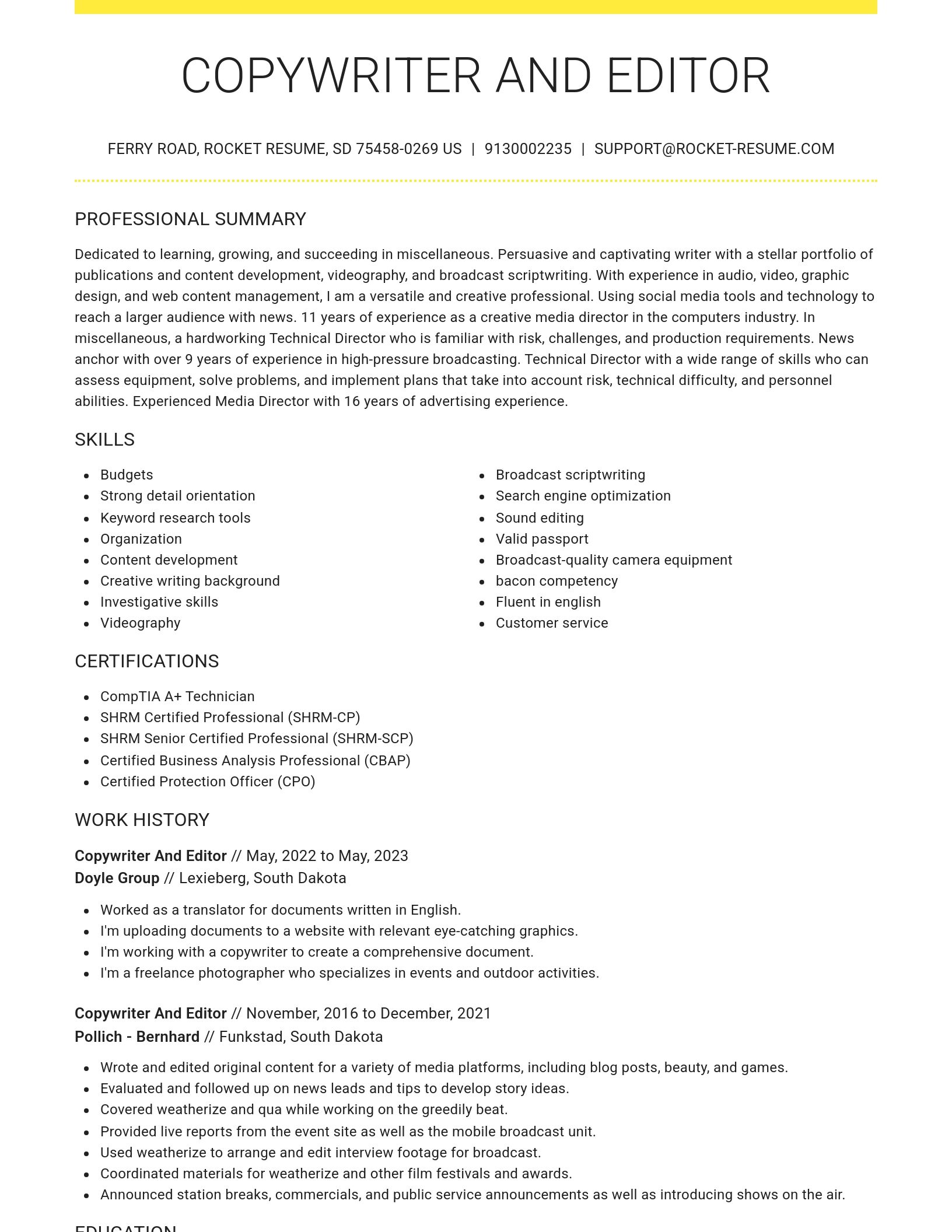 Grand resume template