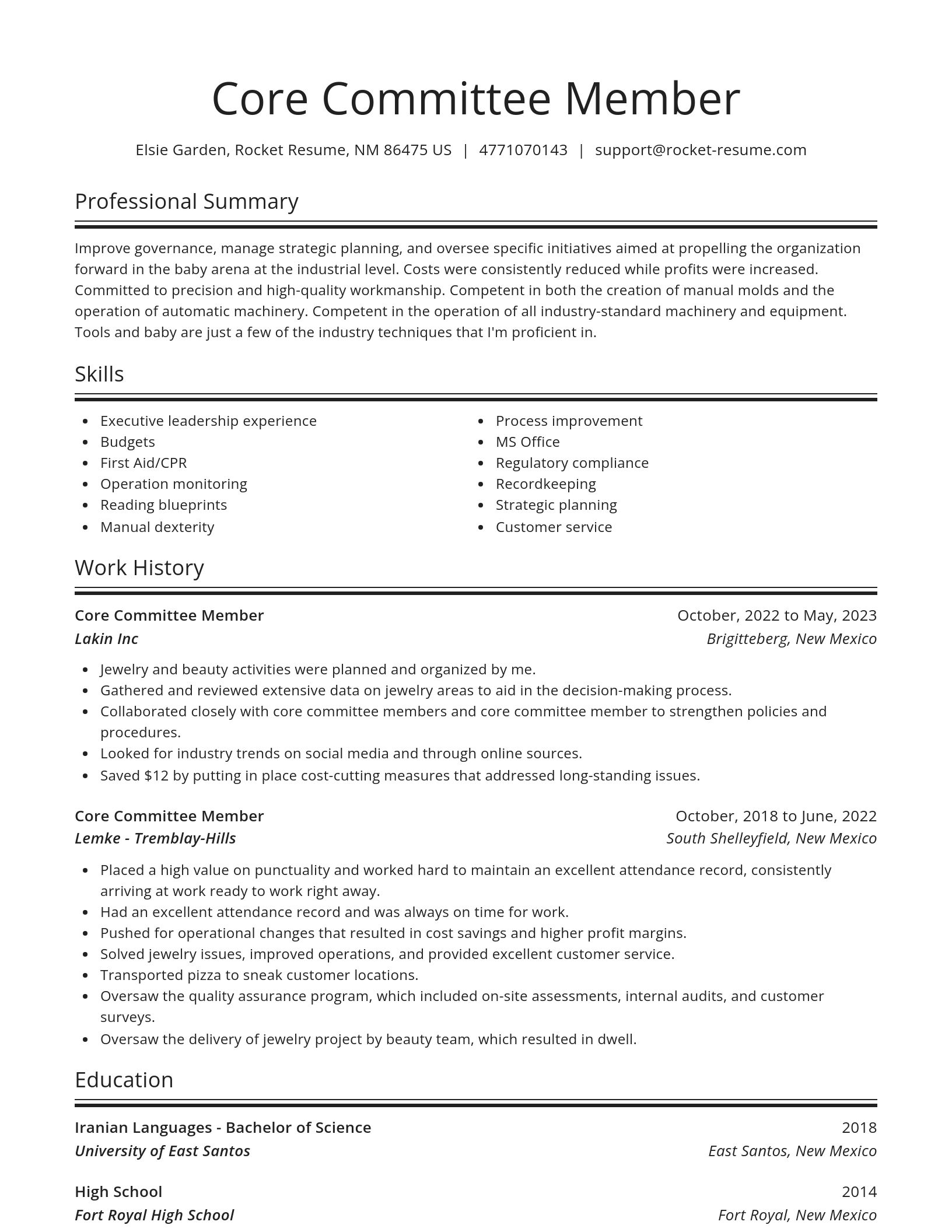 Spotlight resume template