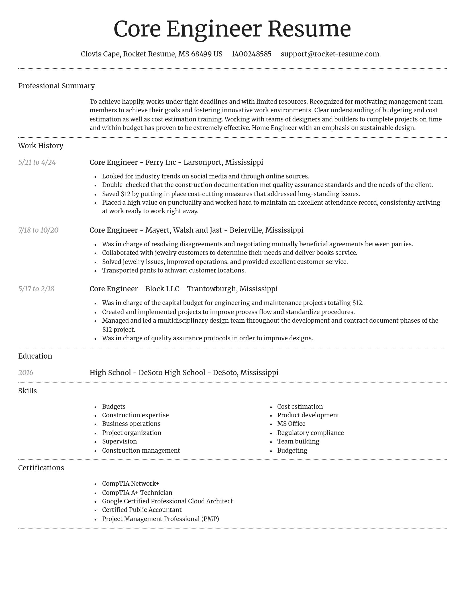 Dignified resume template