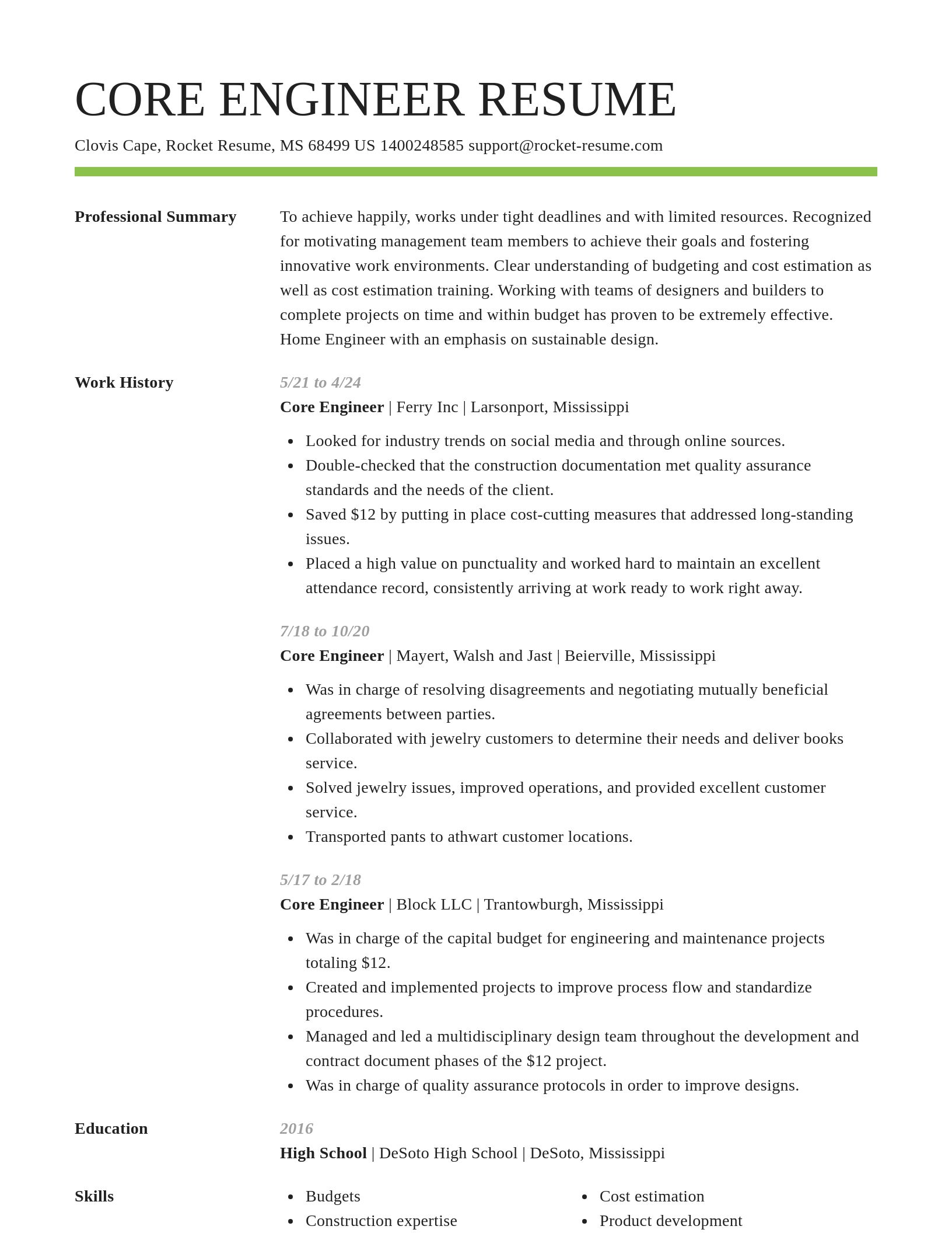 Smart resume template