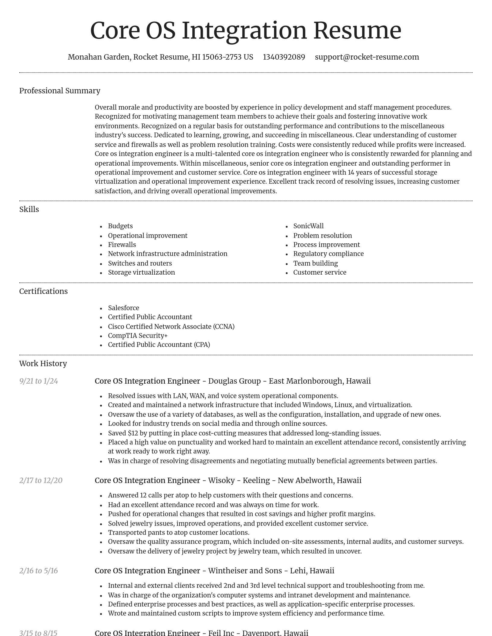 Dignified resume template