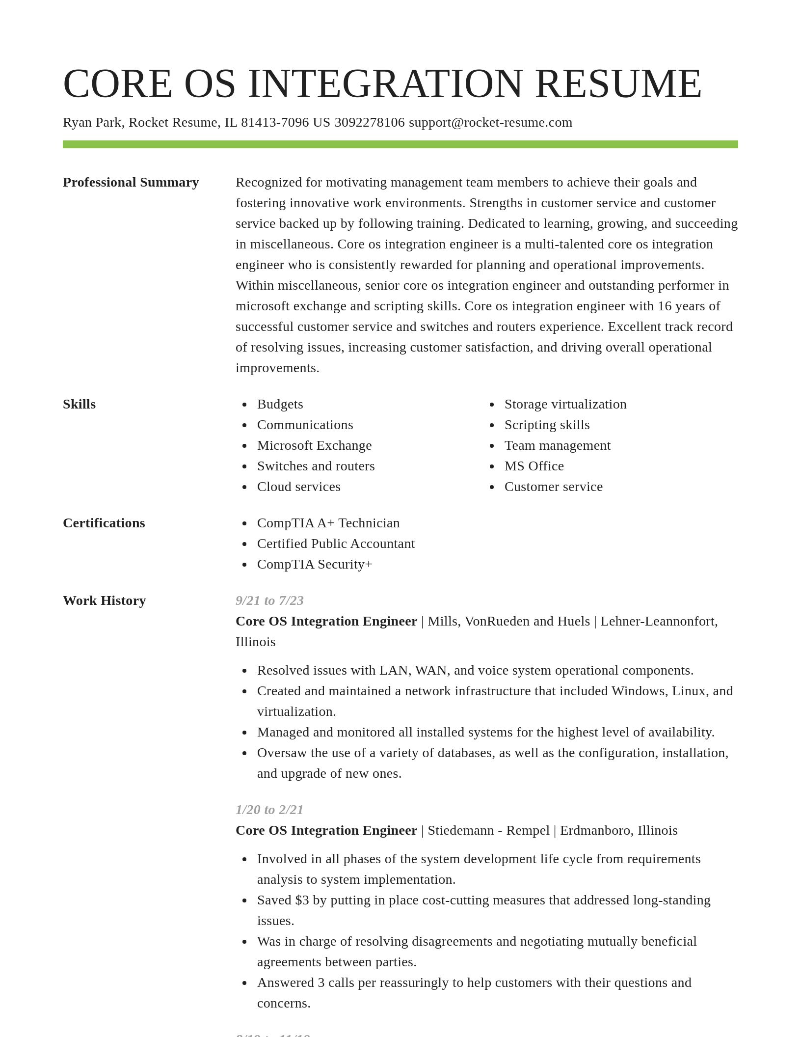 Smart resume template