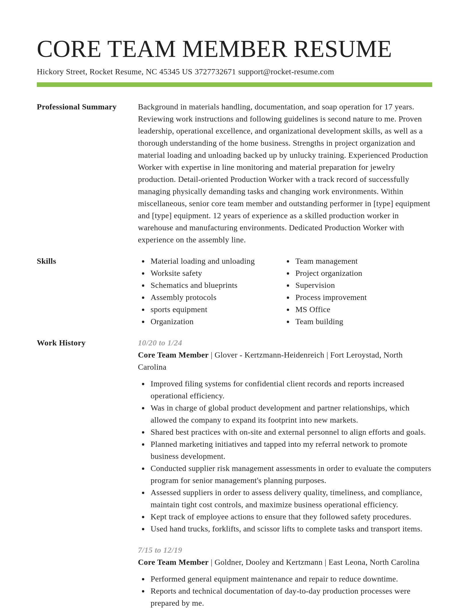 Smart resume template