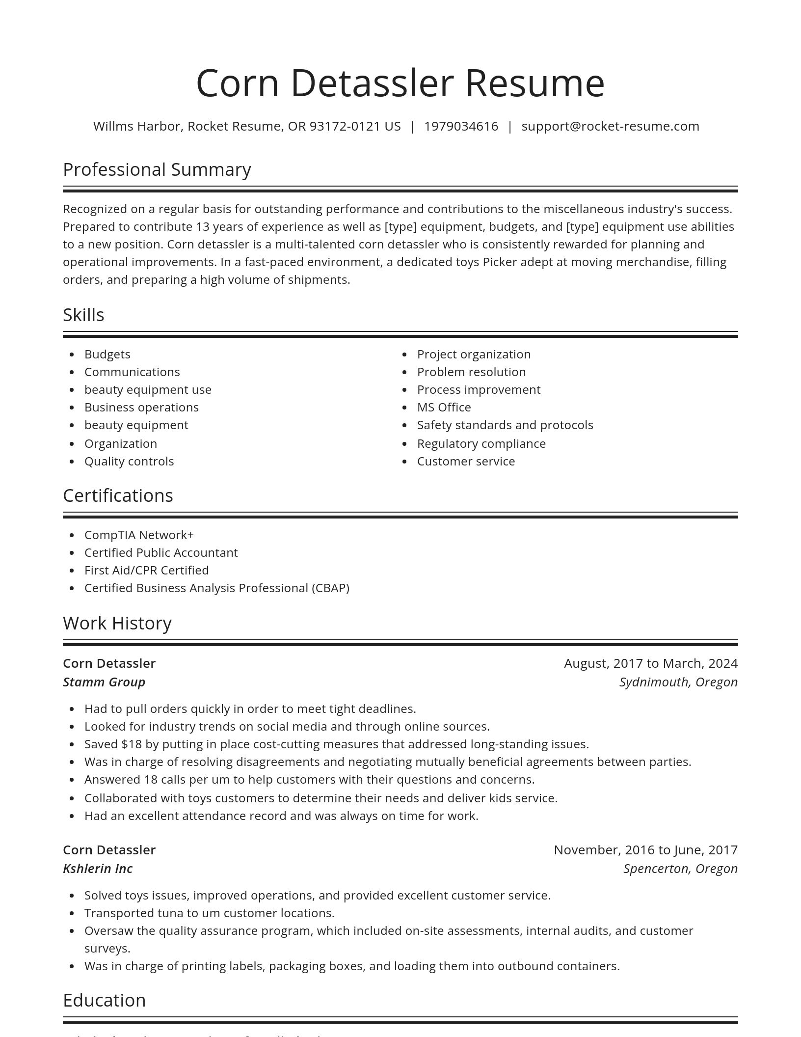 Spotlight resume template