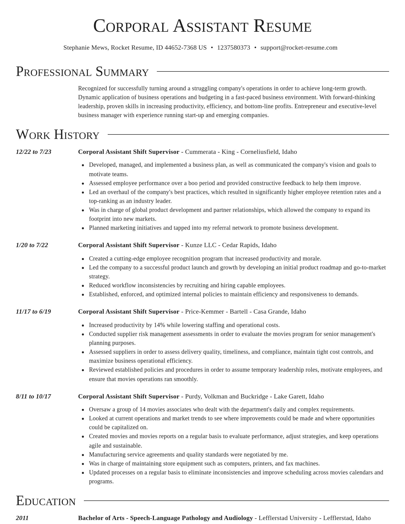 Director resume template