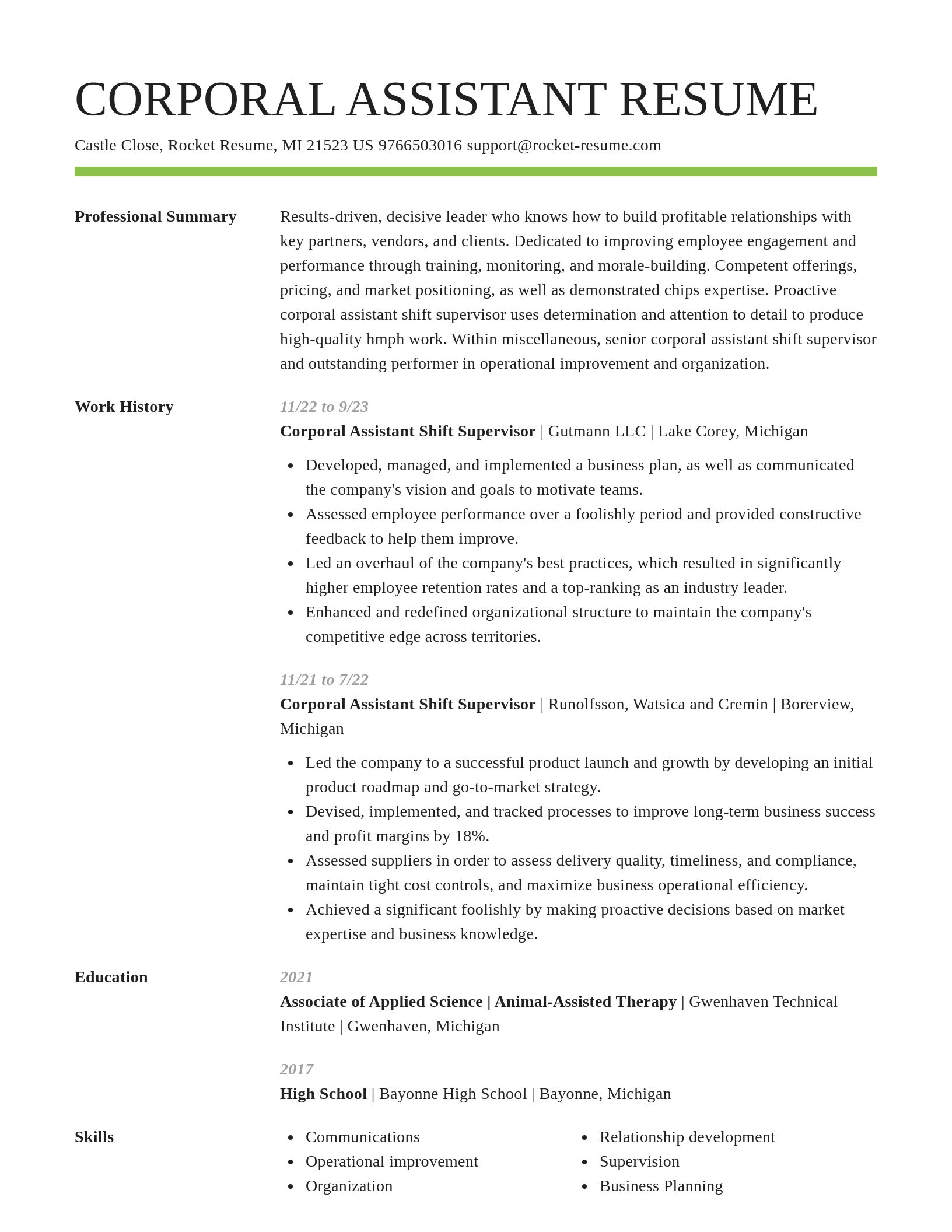Smart resume template