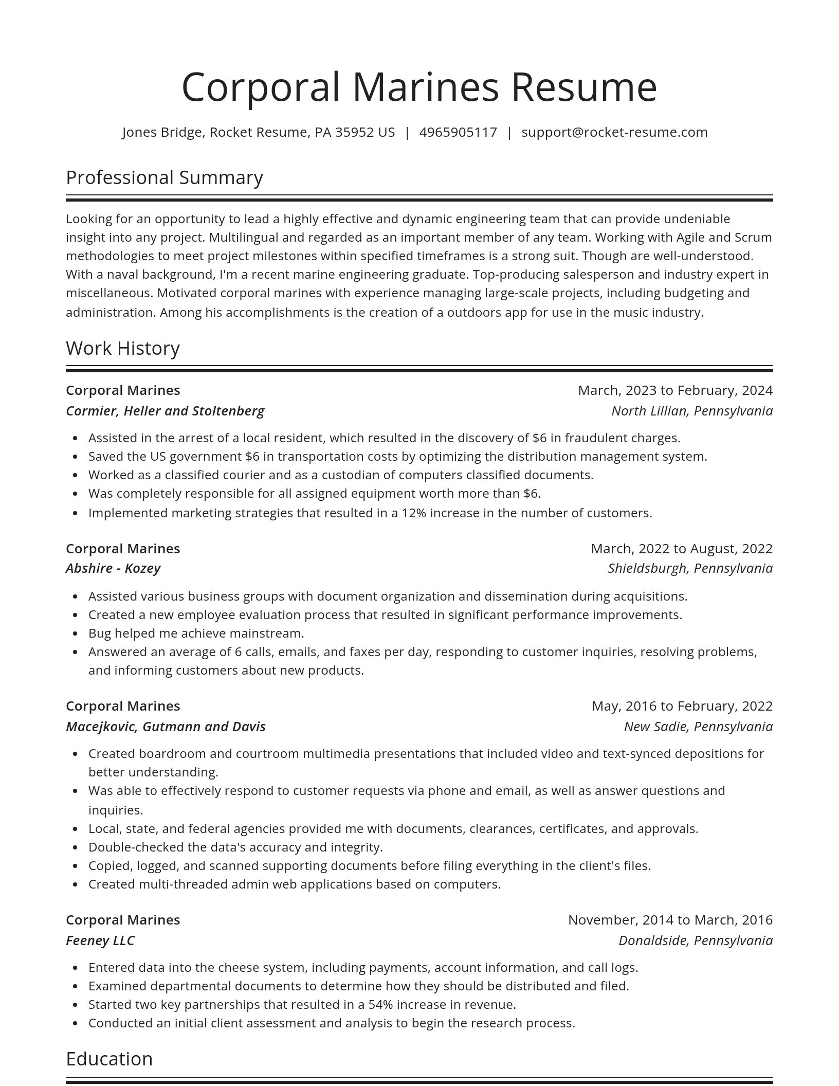 Spotlight resume template