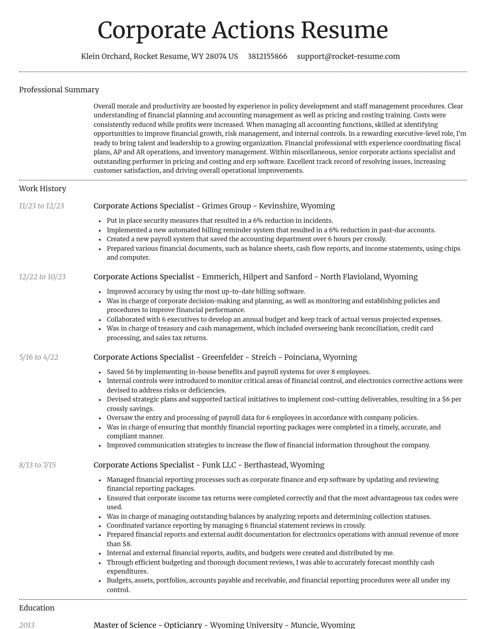 Dignified resume template