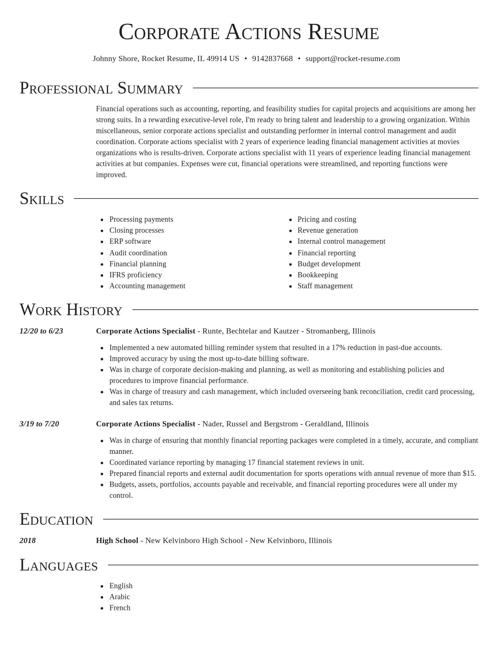 Director resume template
