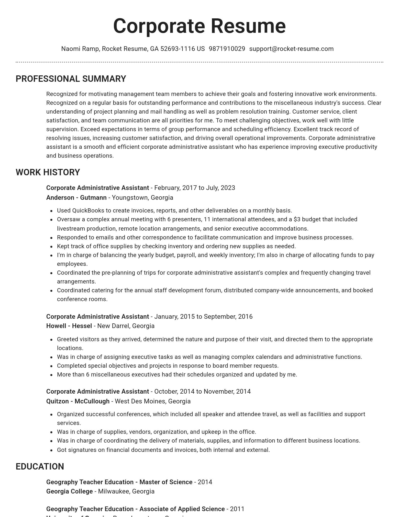 Brilliant resume template