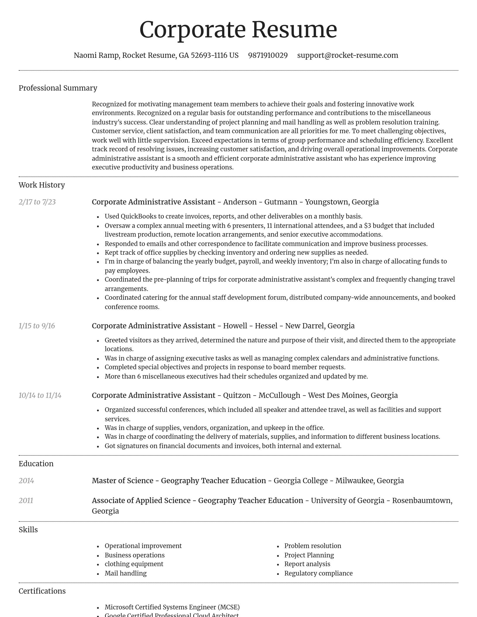 Dignified resume template