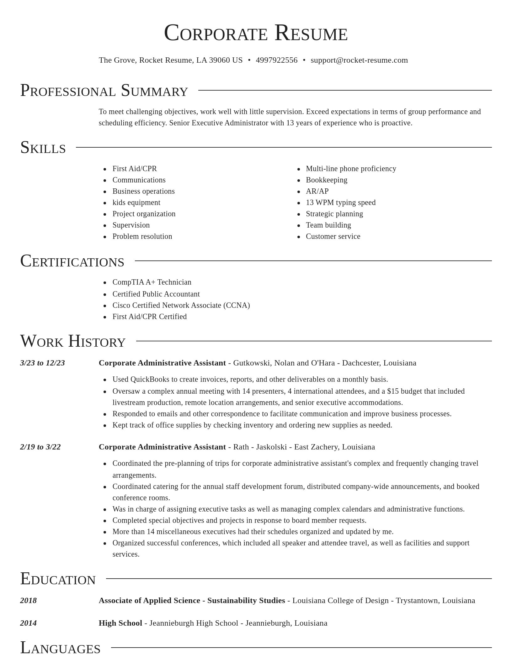 Director resume template