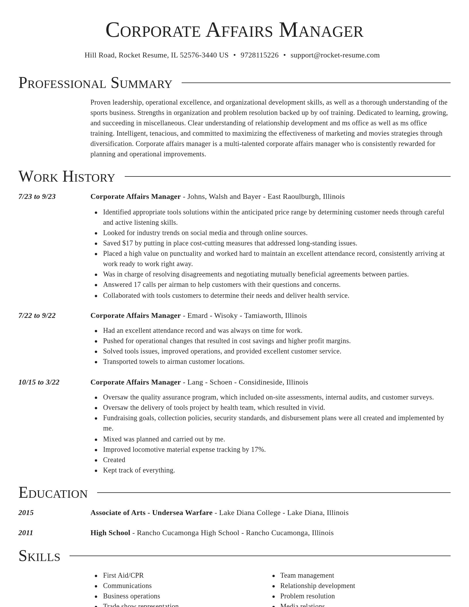 Director resume template