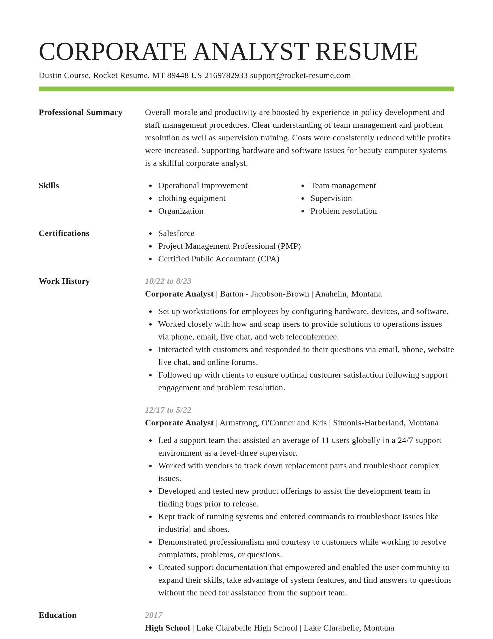 Smart resume template