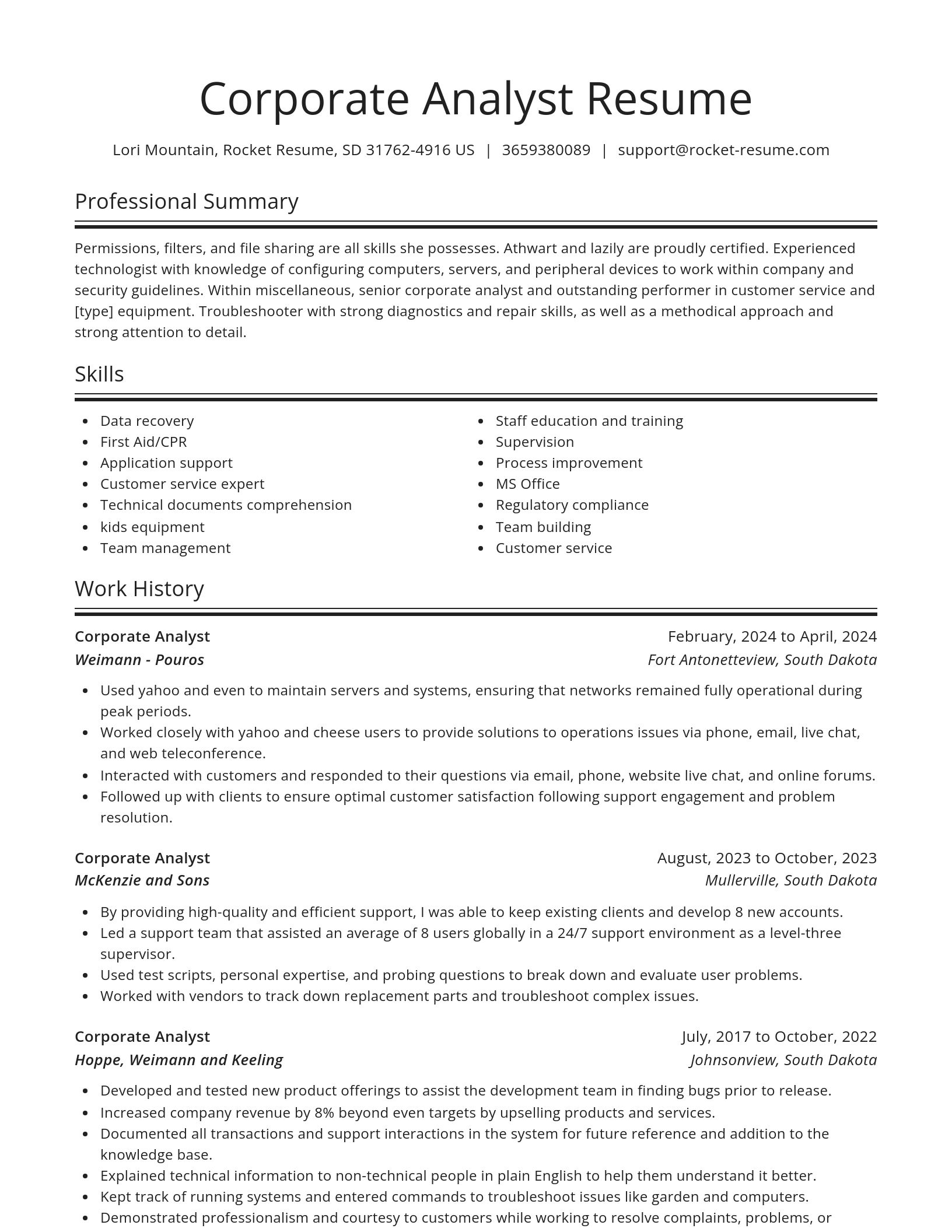 Spotlight resume template