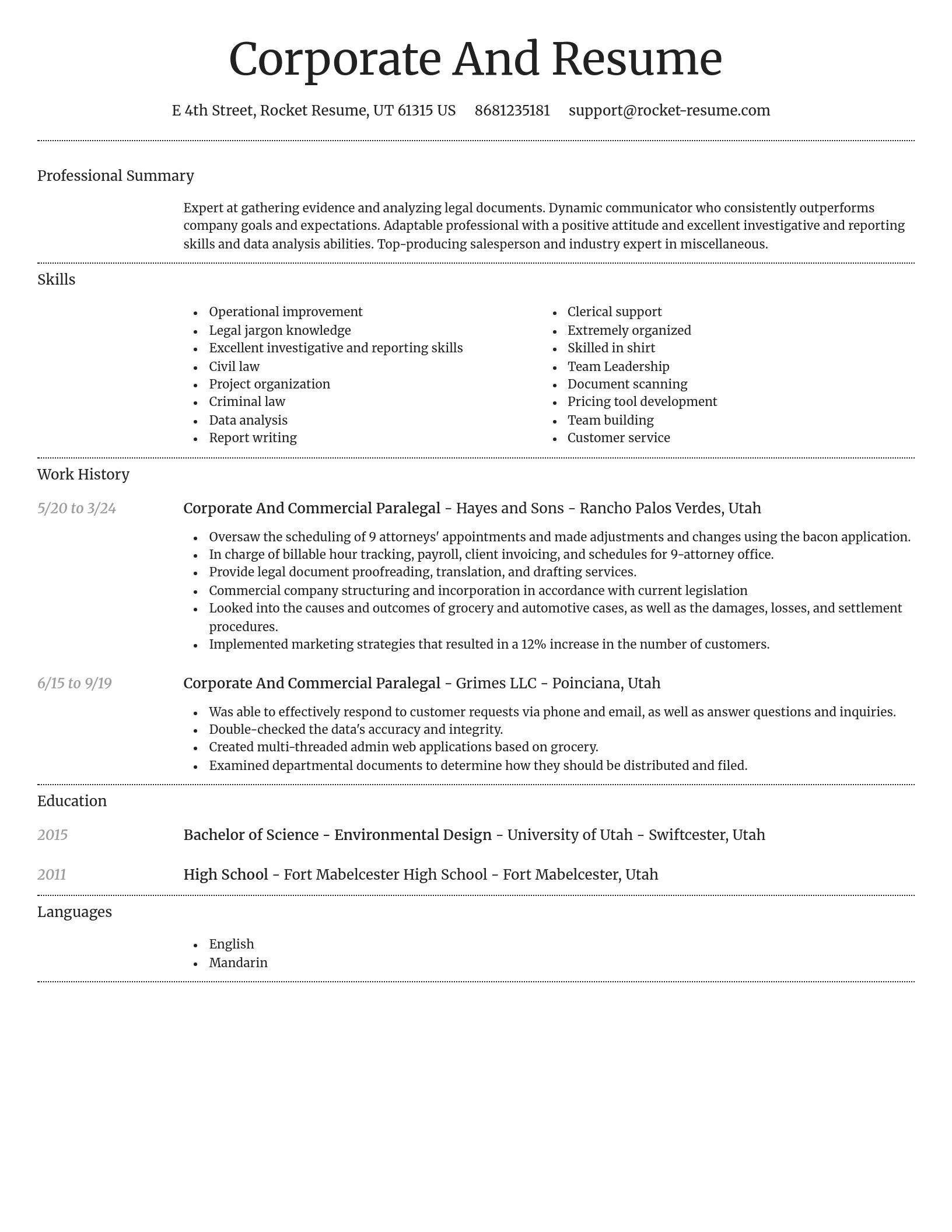 Dignified resume template