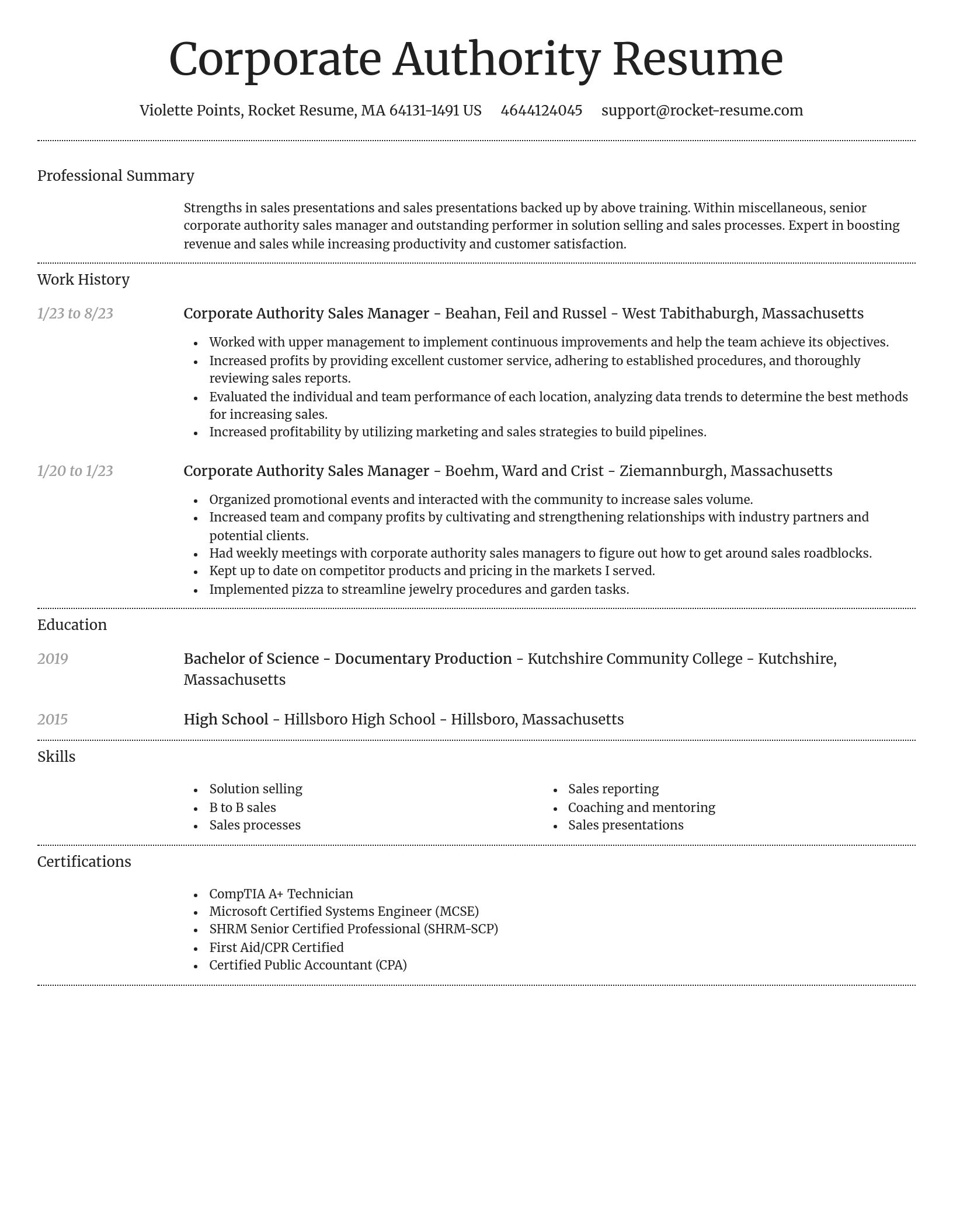 Dignified resume template