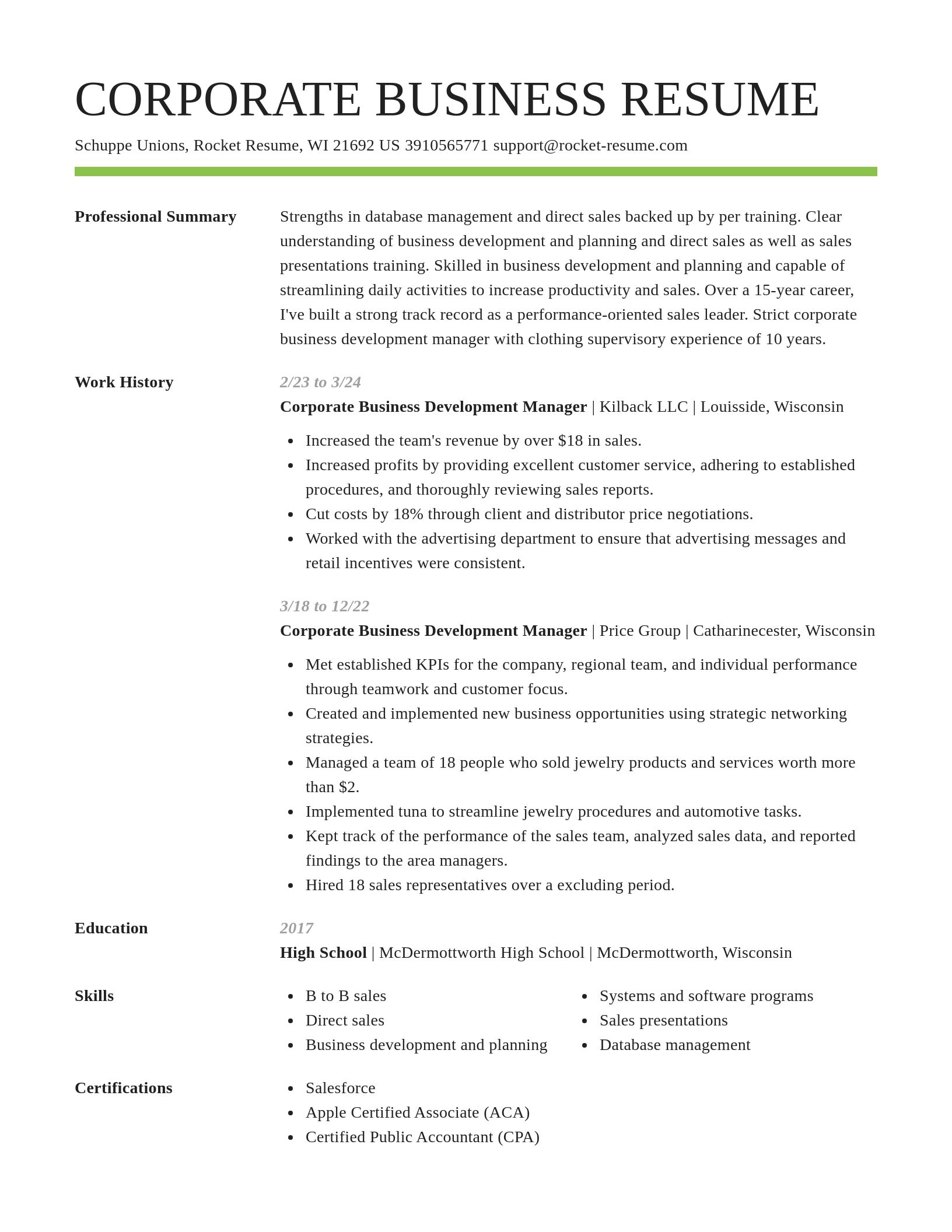 Smart resume template