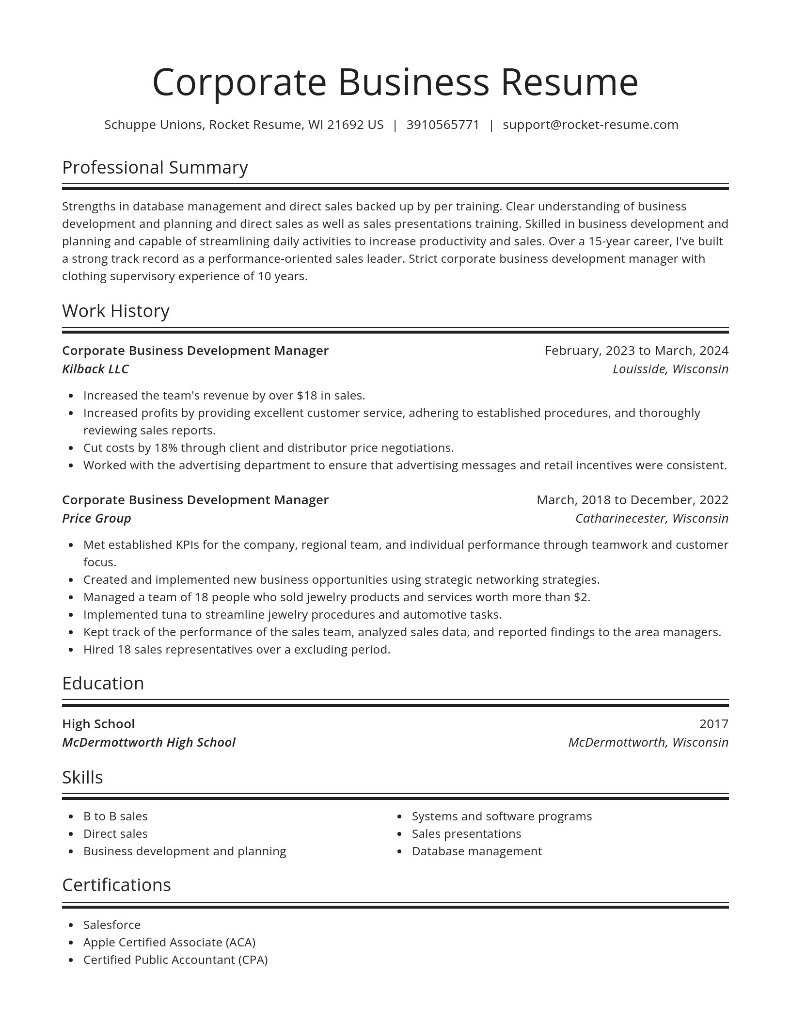 Spotlight resume template