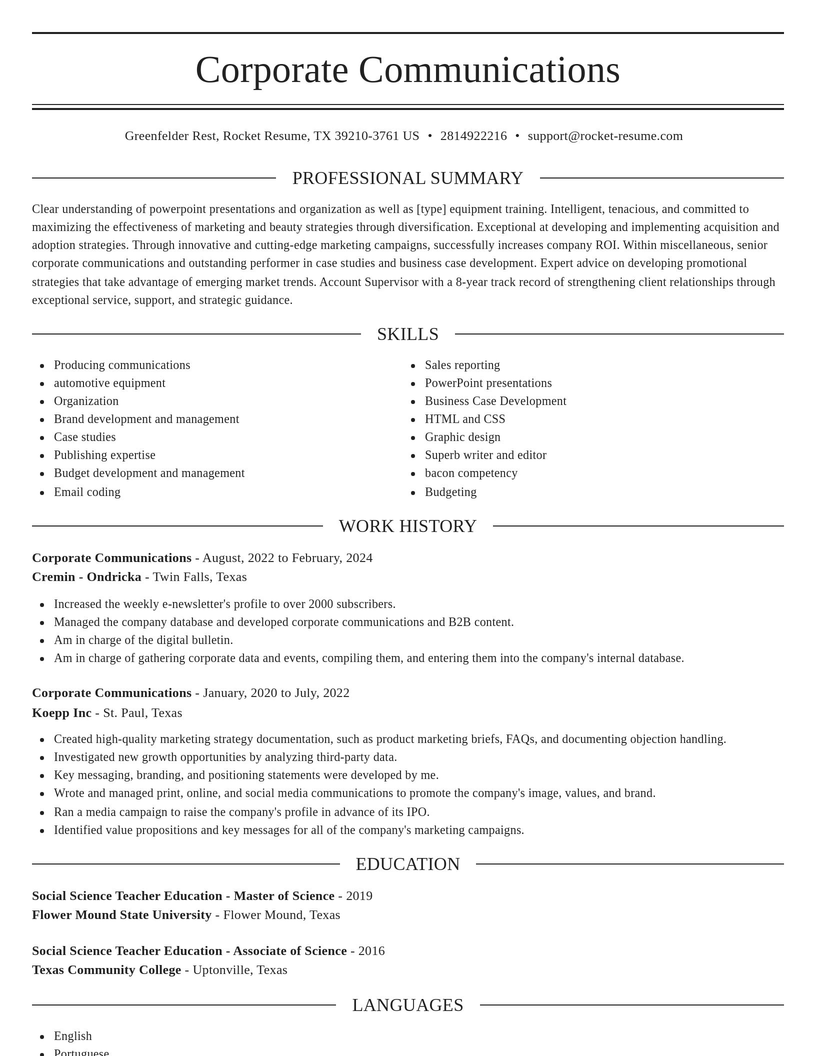 Elegant resume template