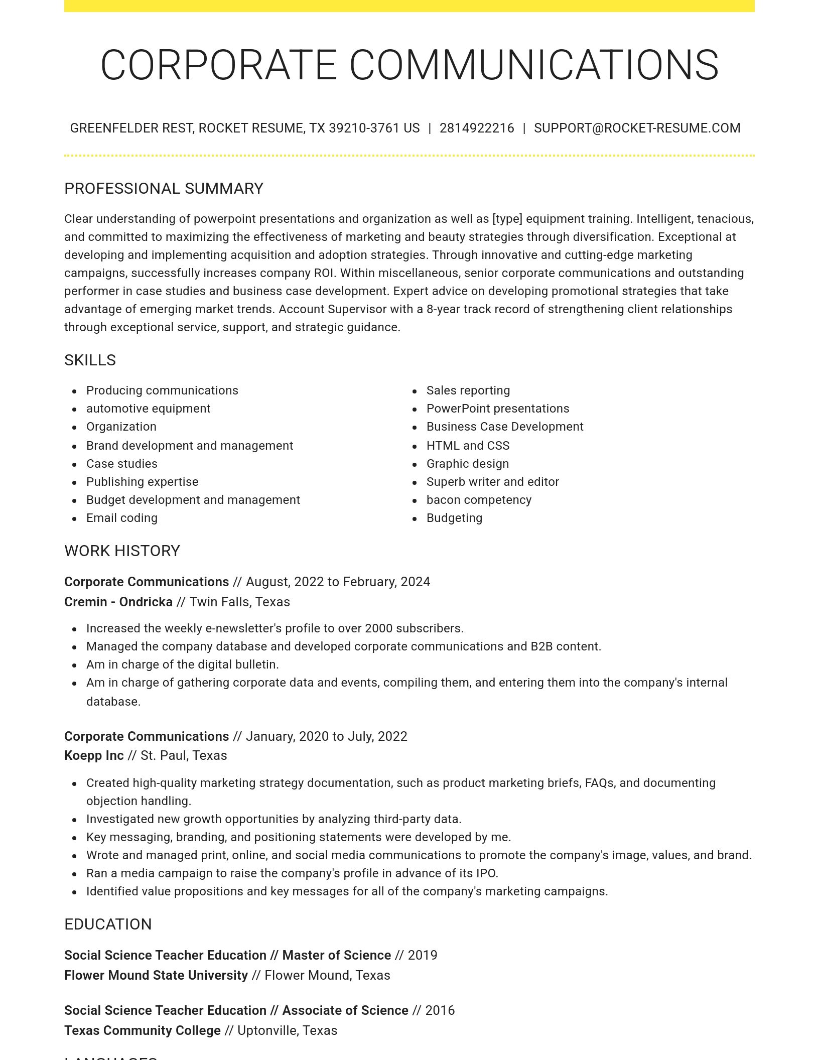 Grand resume template
