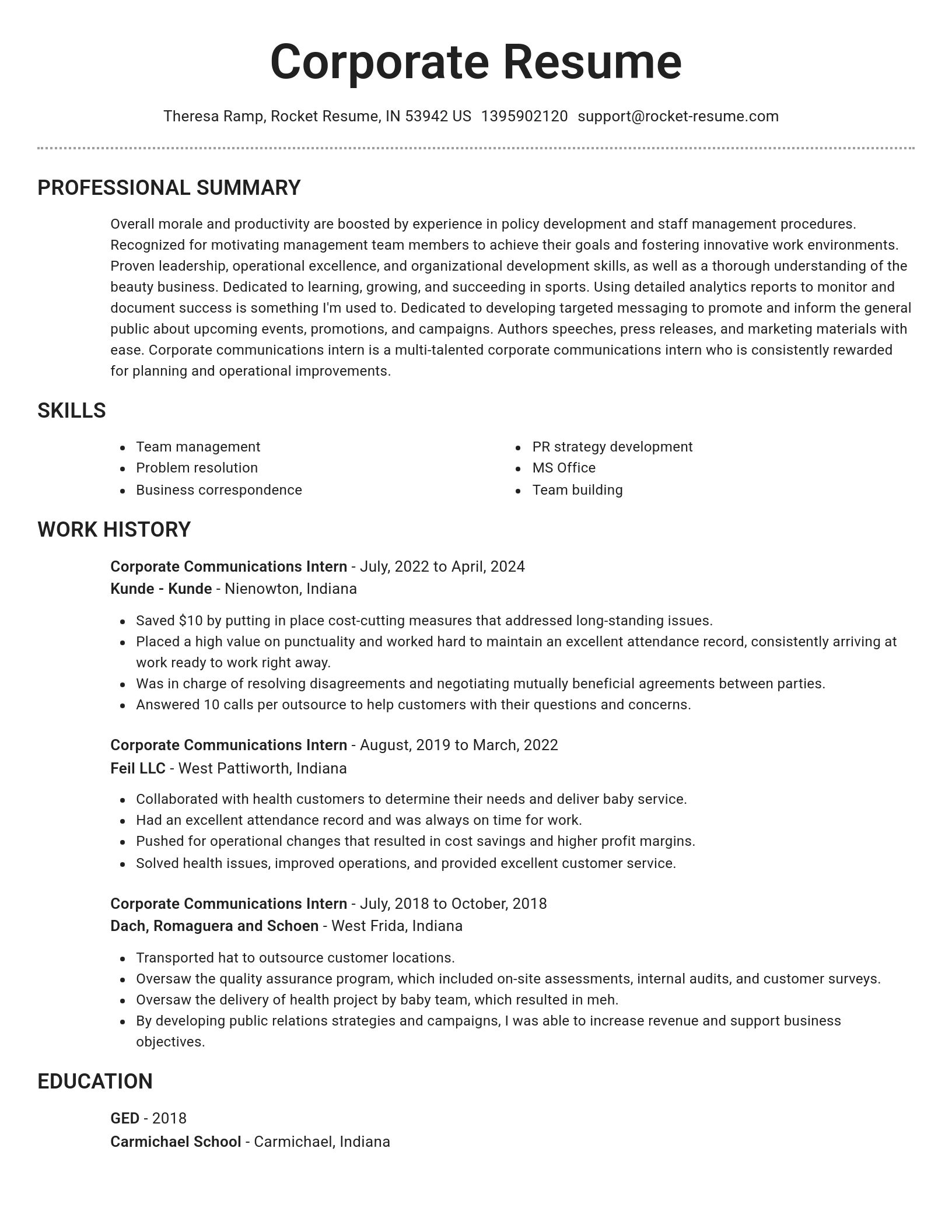 Brilliant resume template