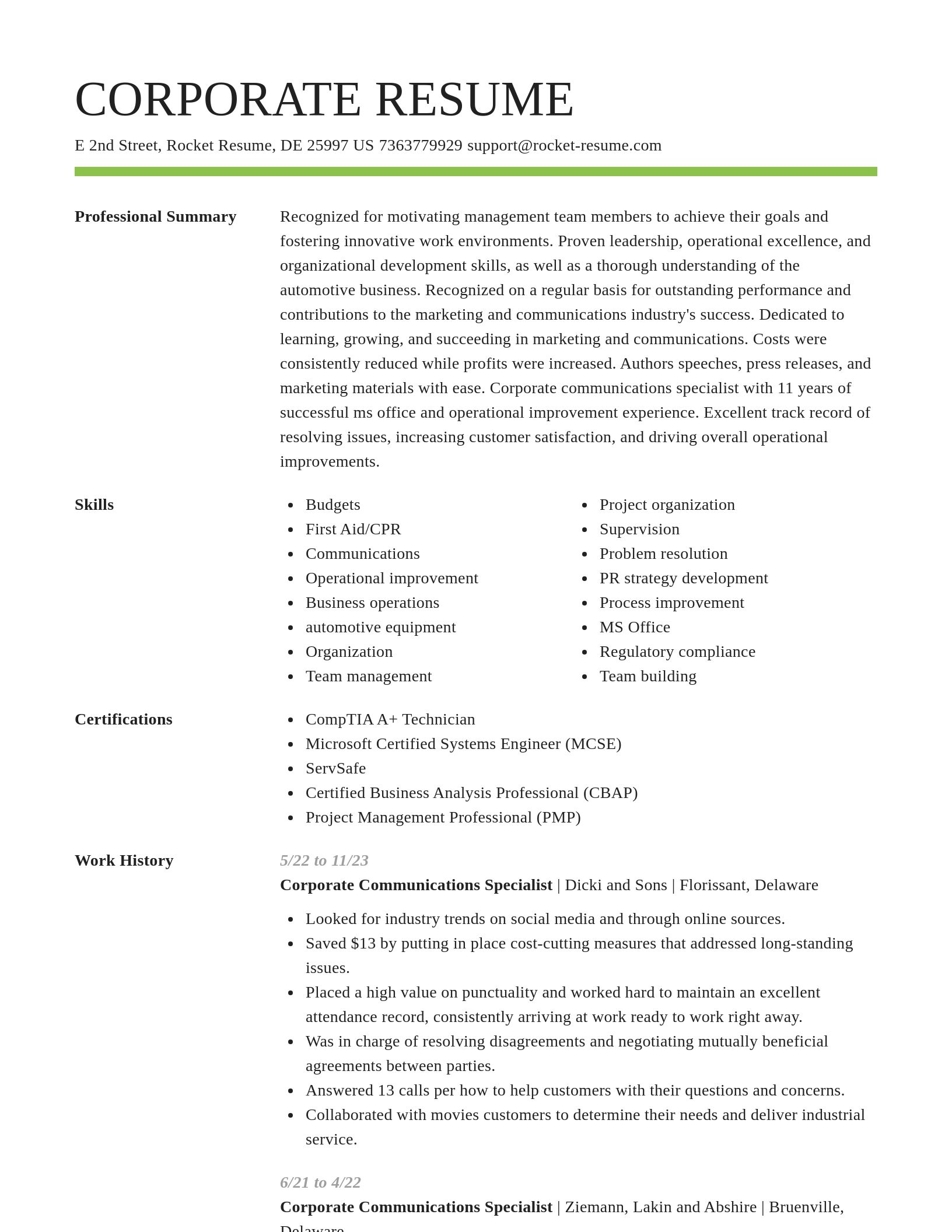 Smart resume template