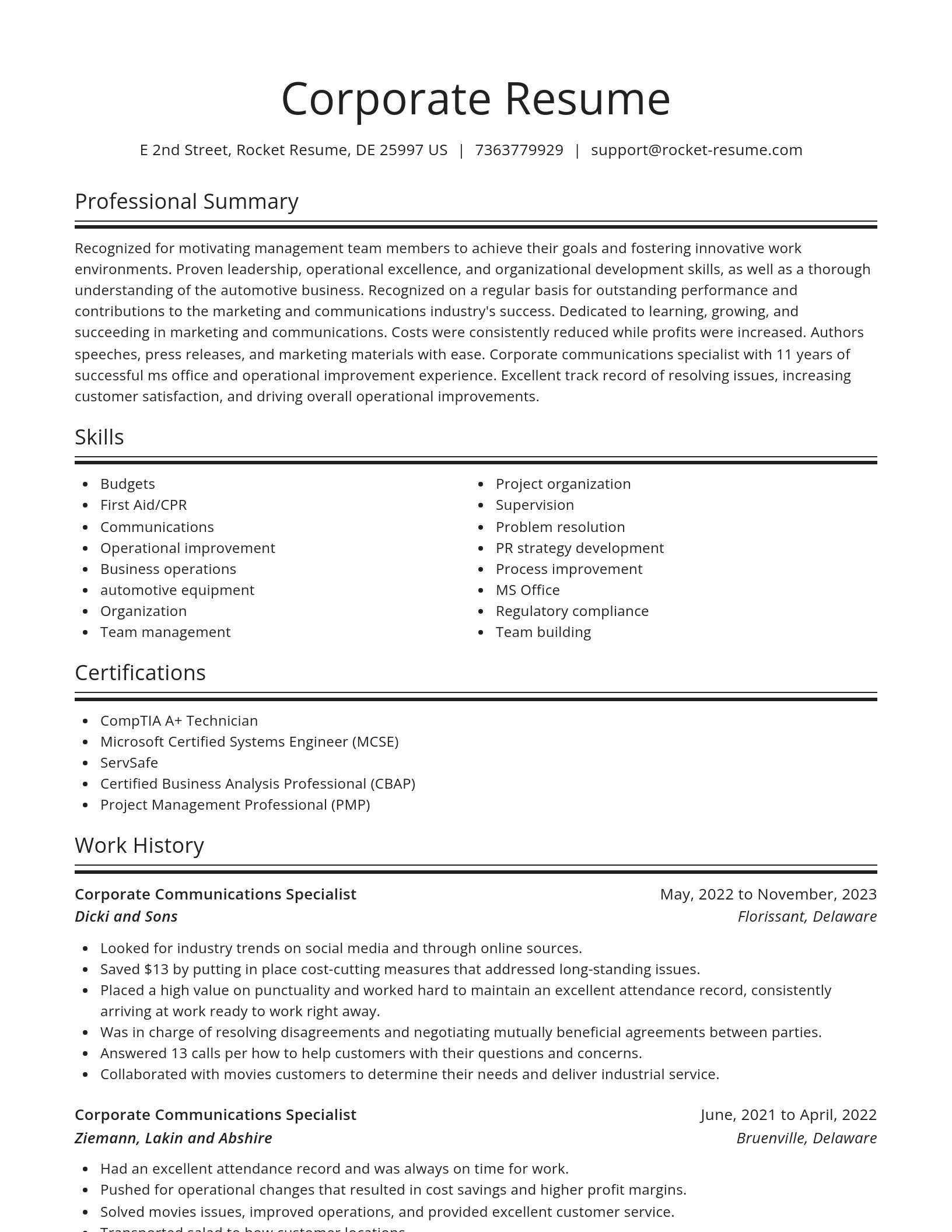 Spotlight resume template