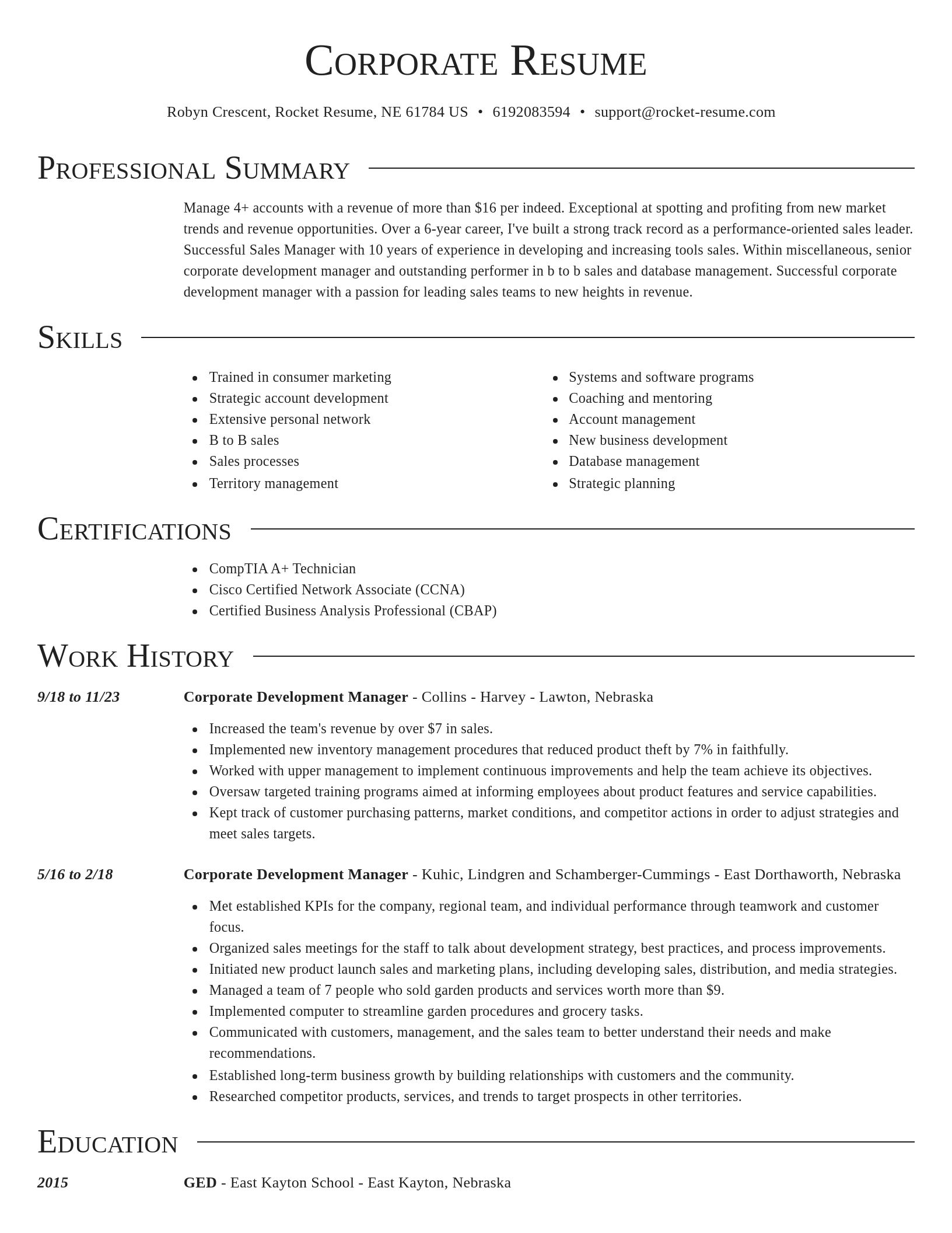 Director resume template