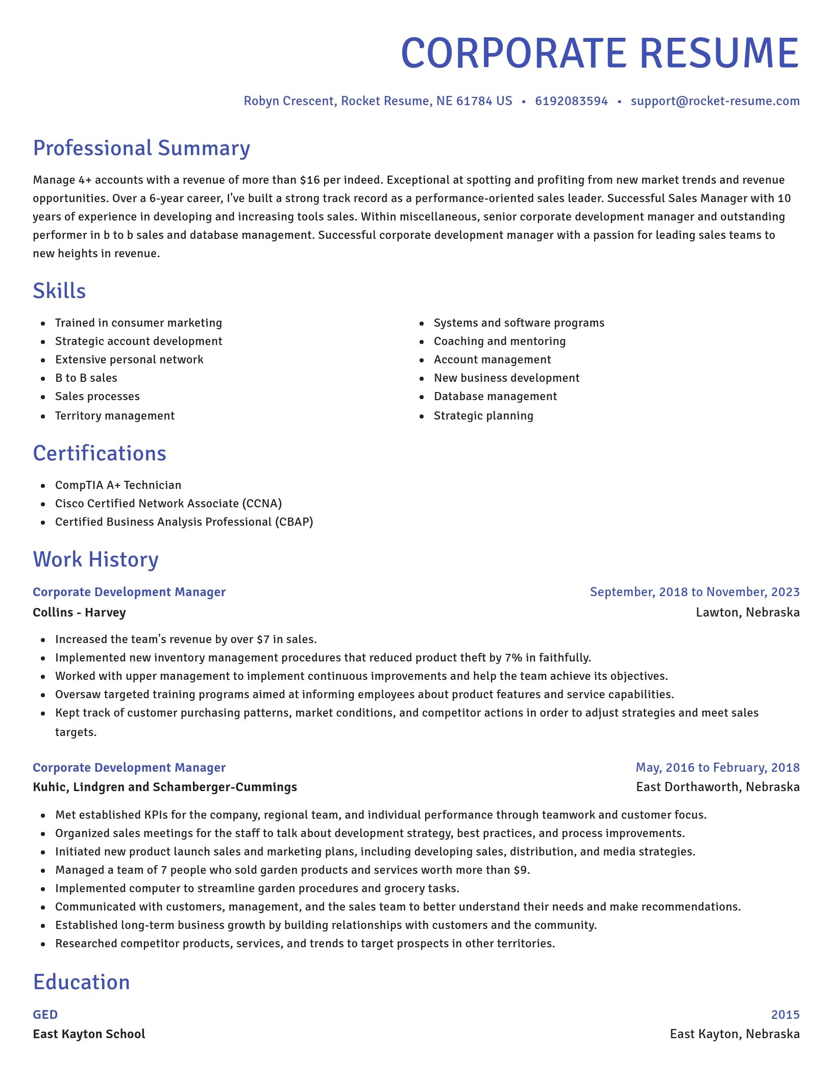 Novel resume template