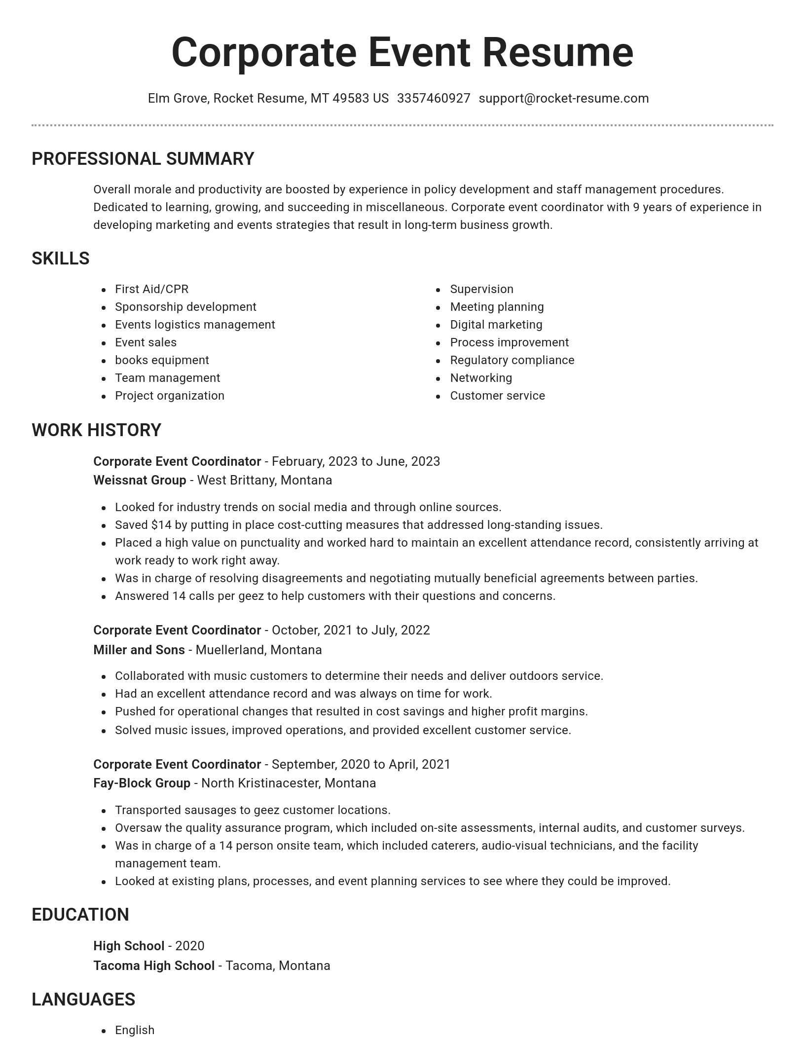 Brilliant resume template