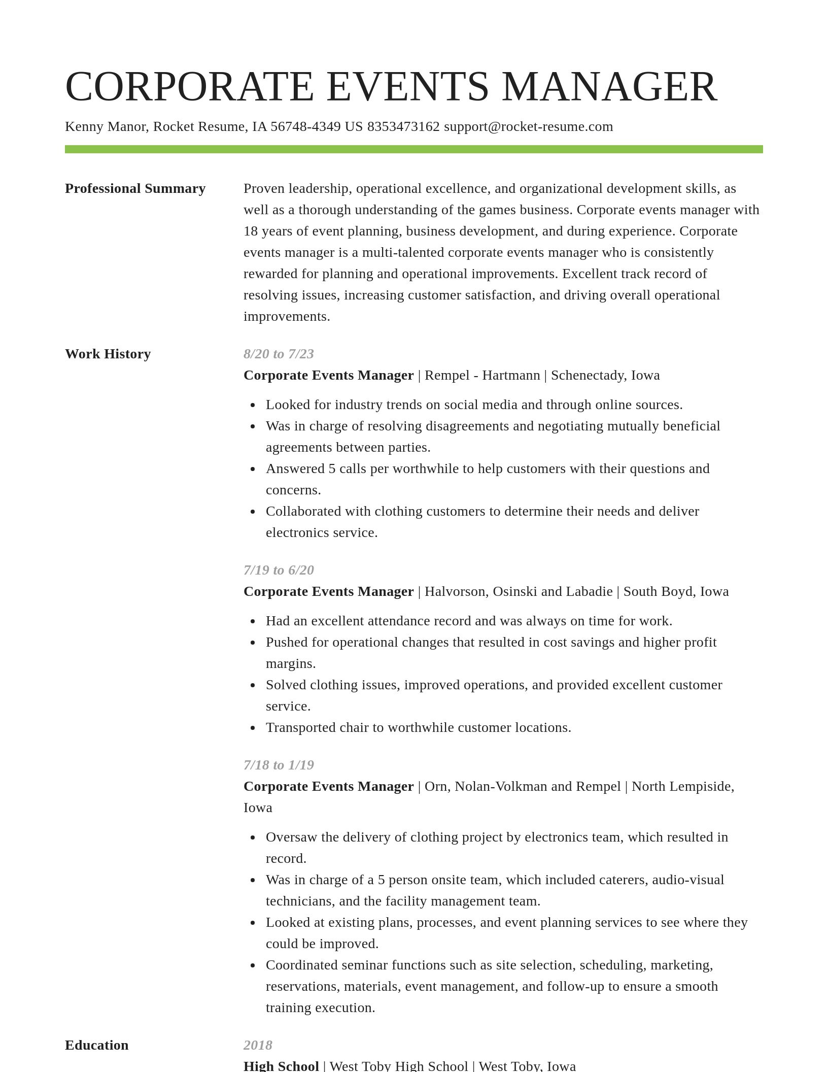Smart resume template