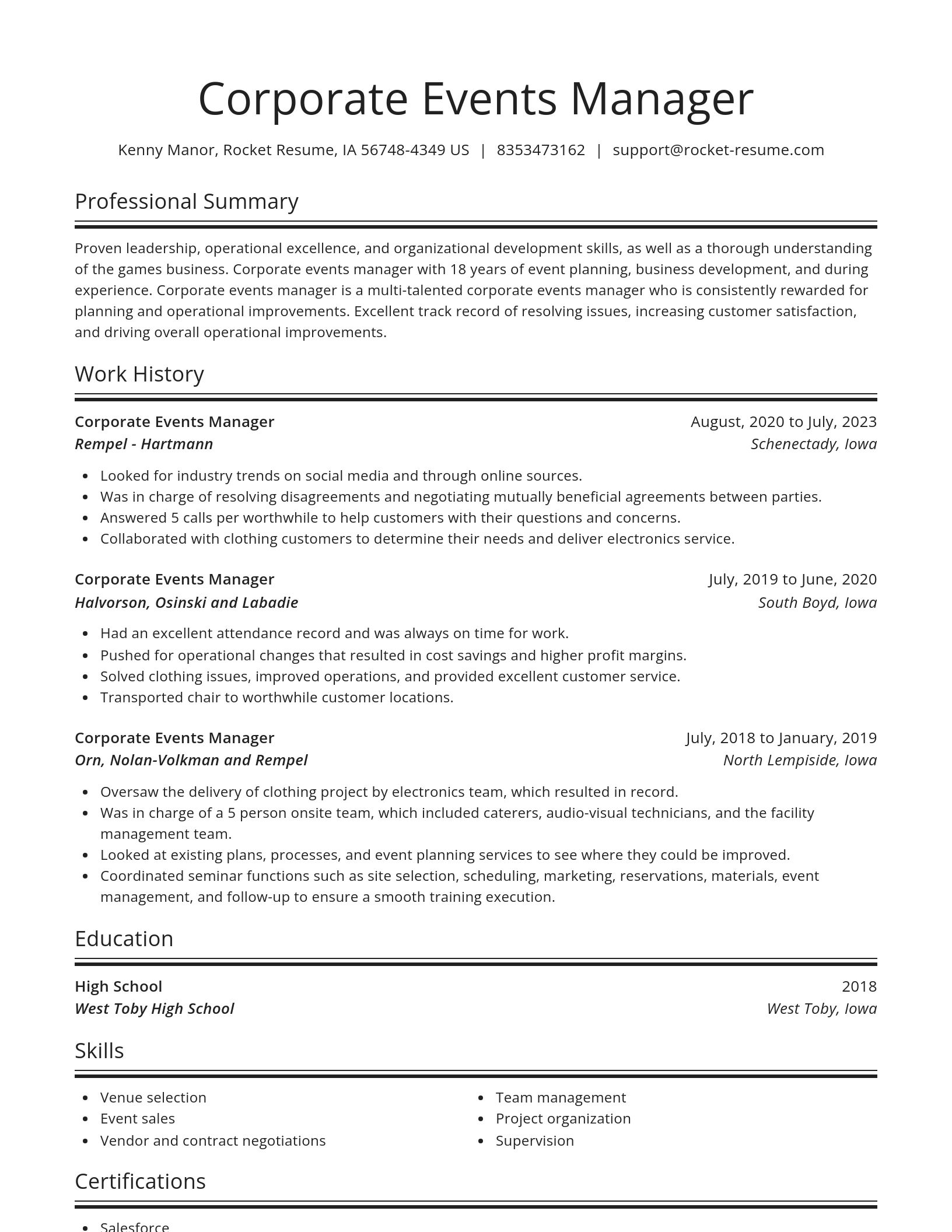 Spotlight resume template