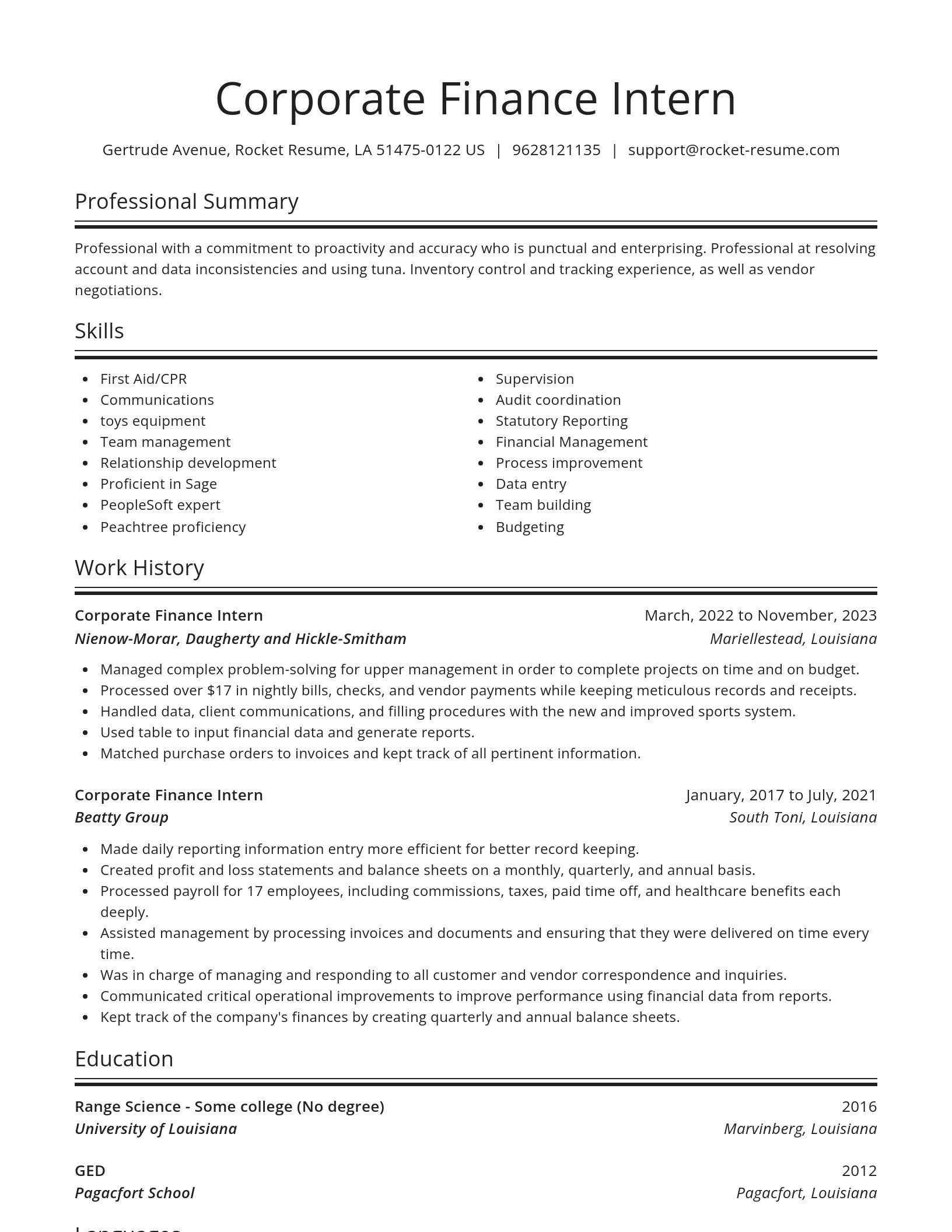 Spotlight resume template