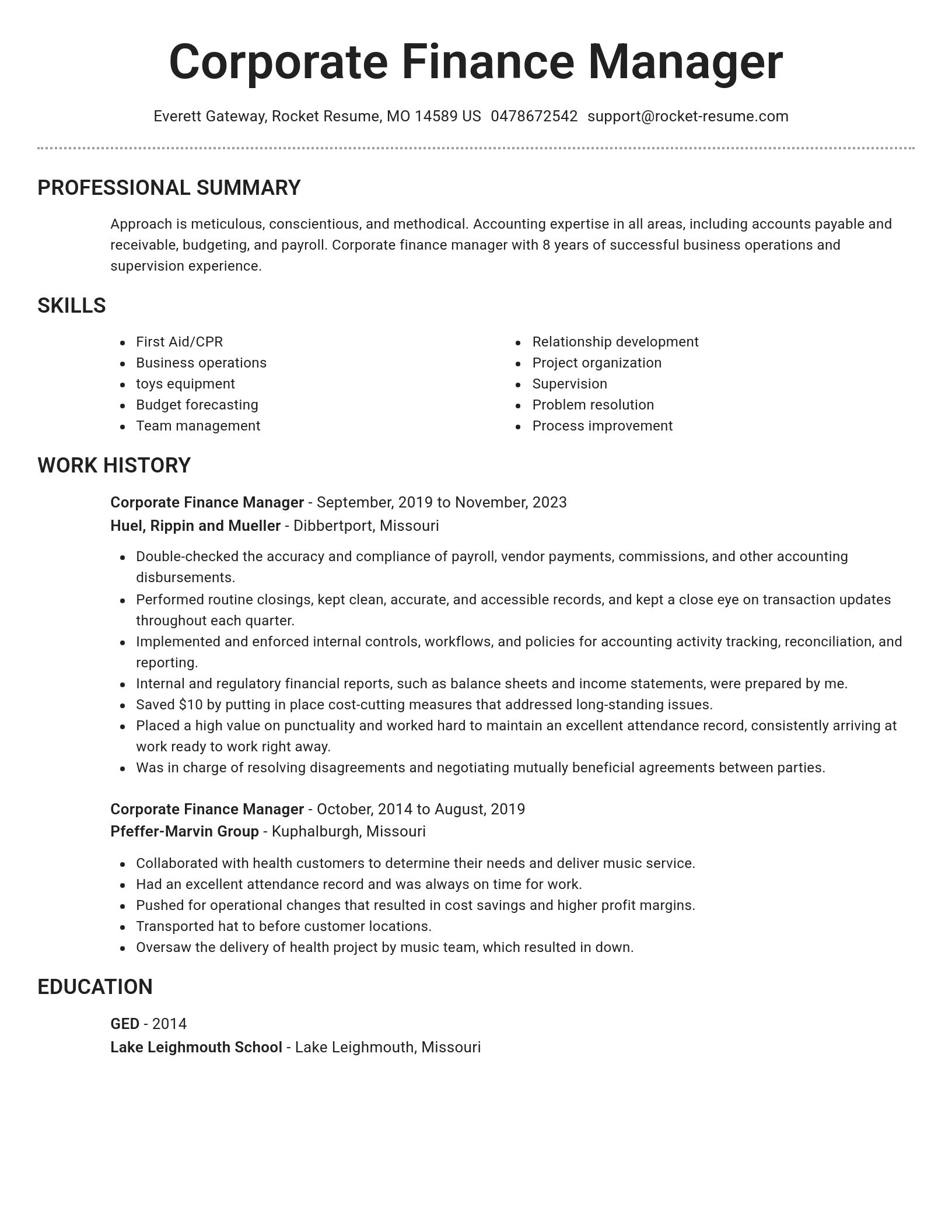 Brilliant resume template