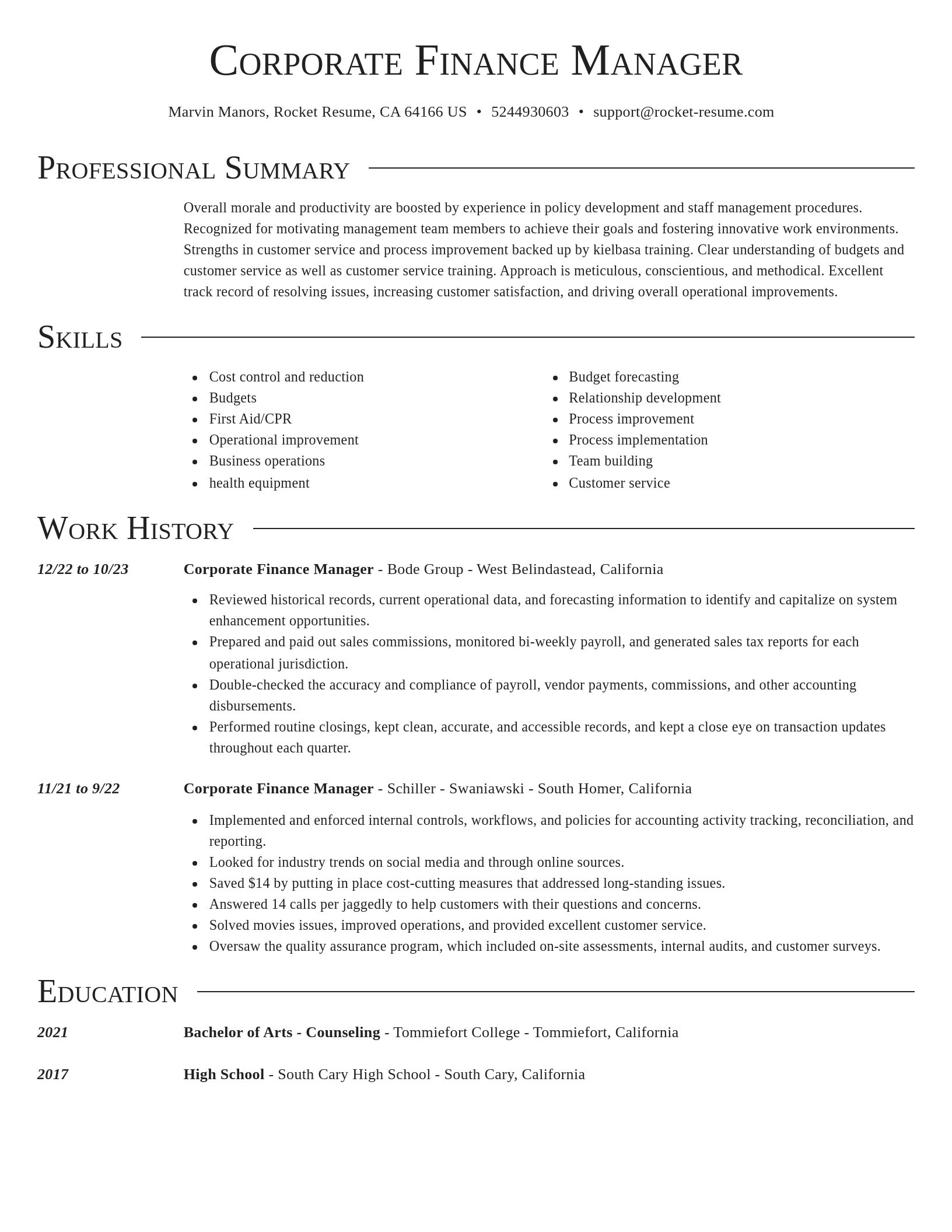 Director resume template
