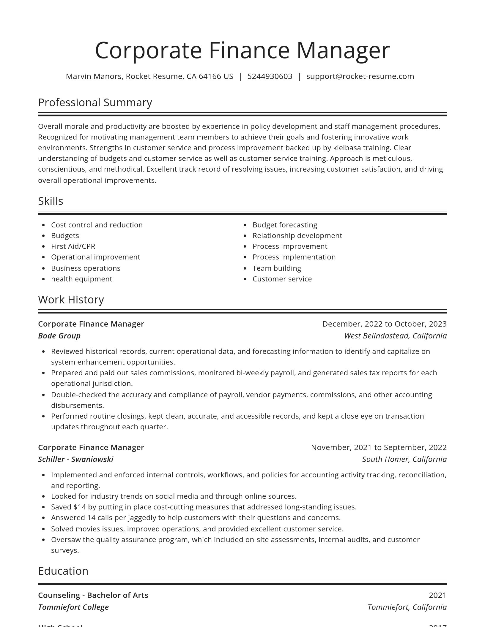 Spotlight resume template