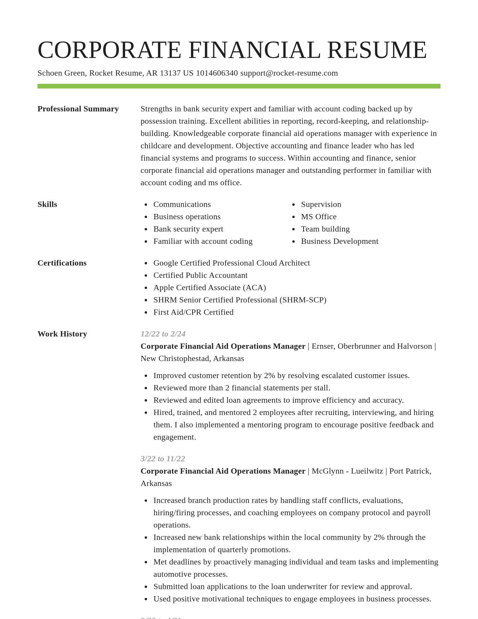 Smart resume template