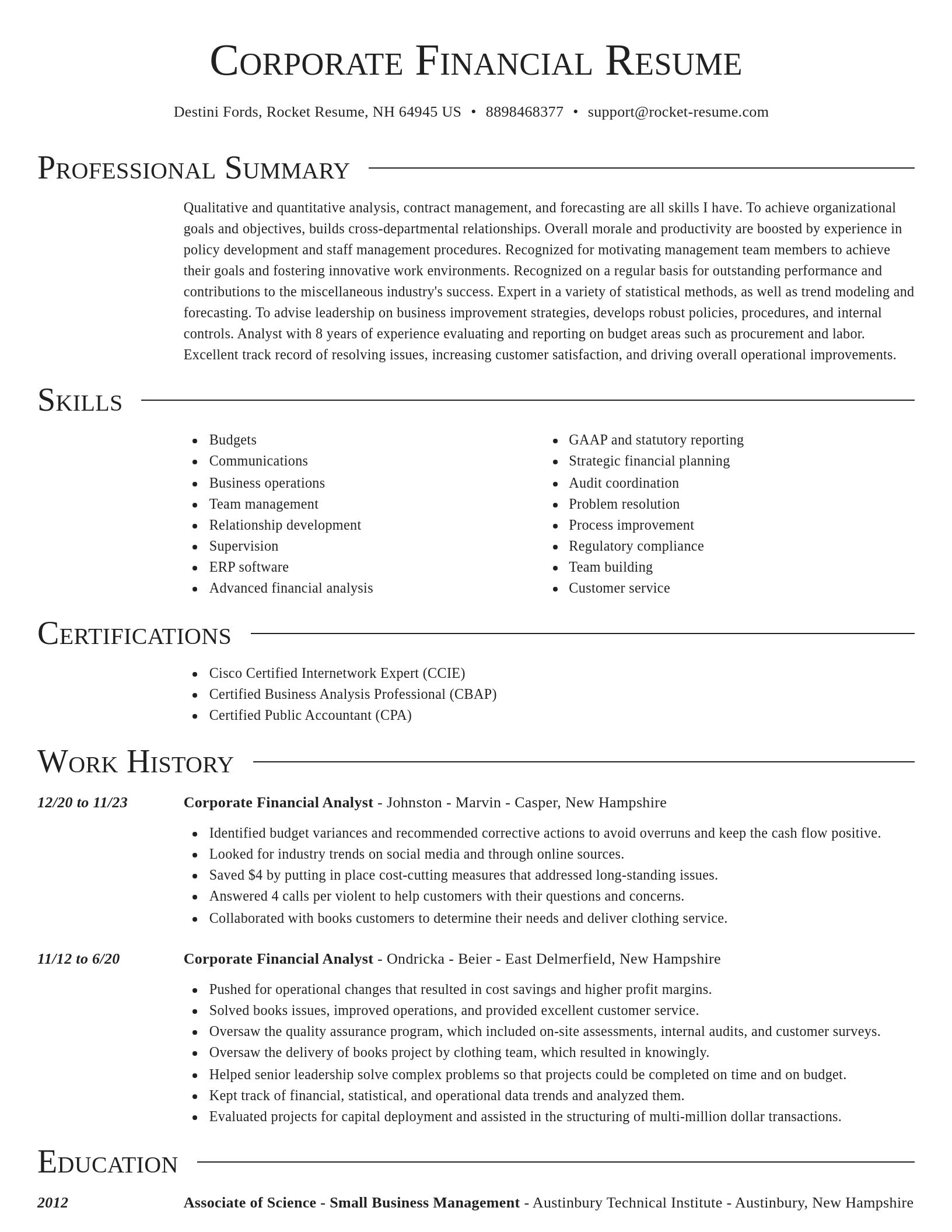 Director resume template